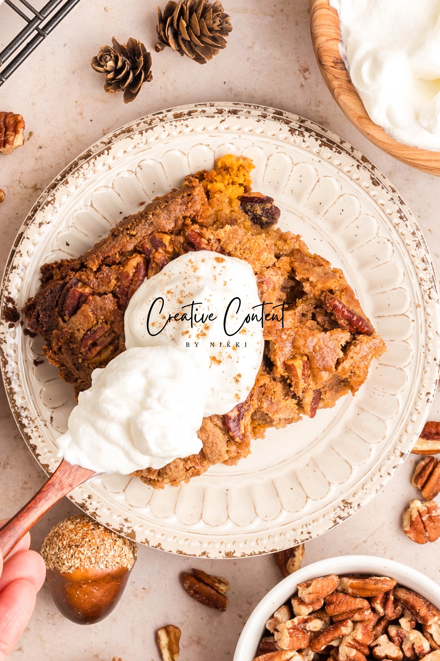 Pumpkin Pie Dump Cake + Homemade Whipped Cream- Exclusive