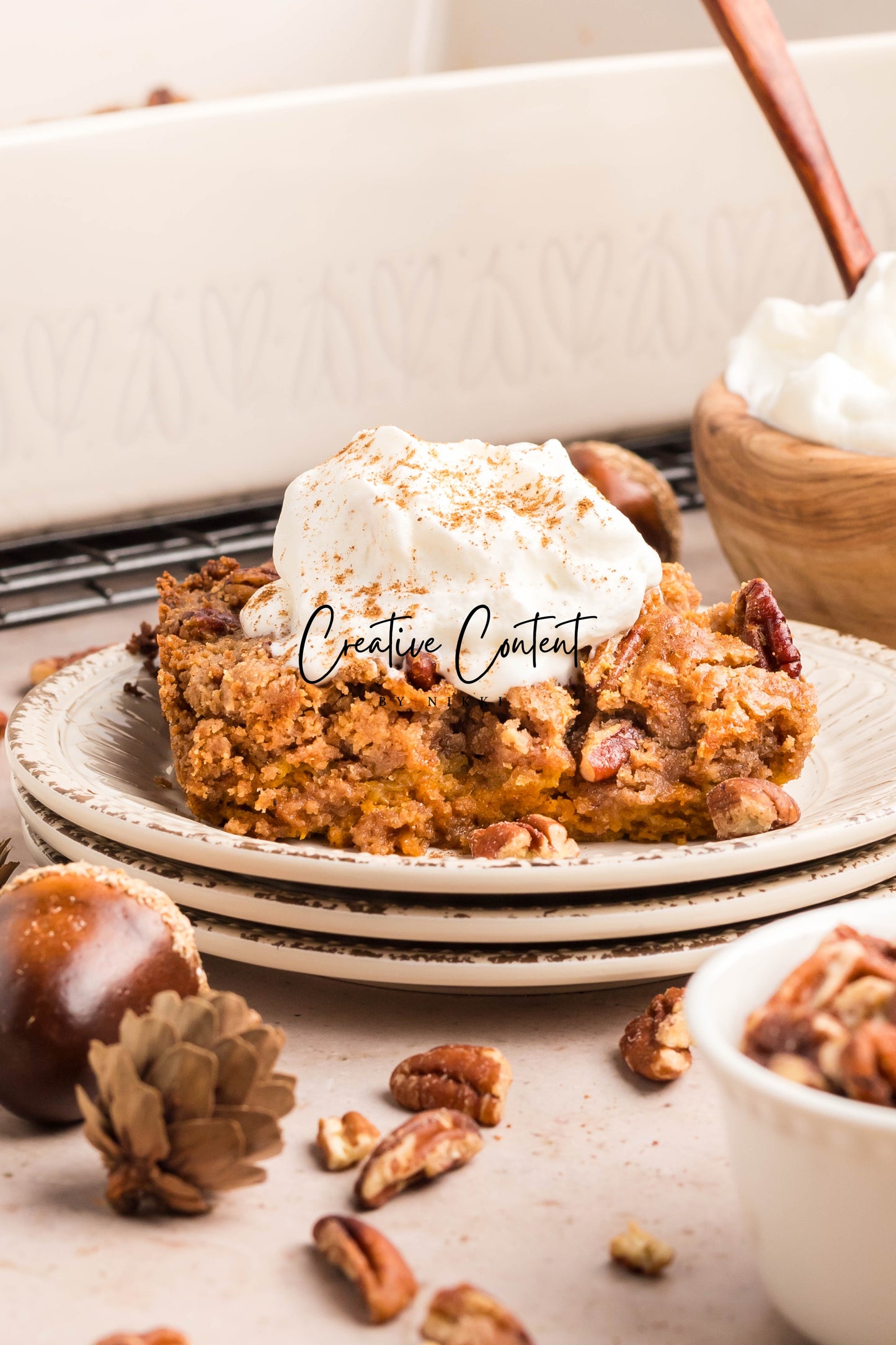 Pumpkin Pie Dump Cake + Homemade Whipped Cream- Exclusive