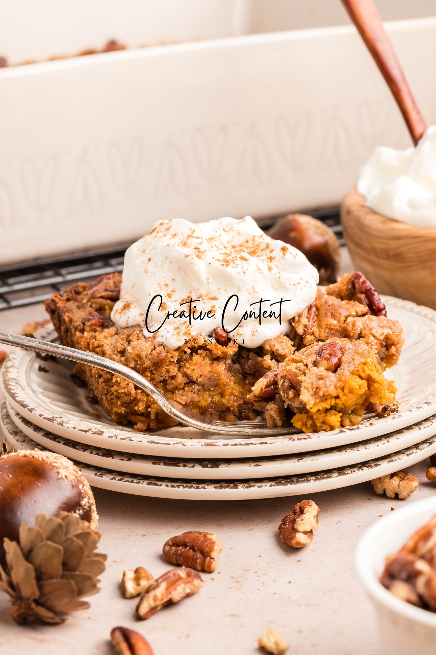 Pumpkin Pie Dump Cake + Homemade Whipped Cream- Exclusive