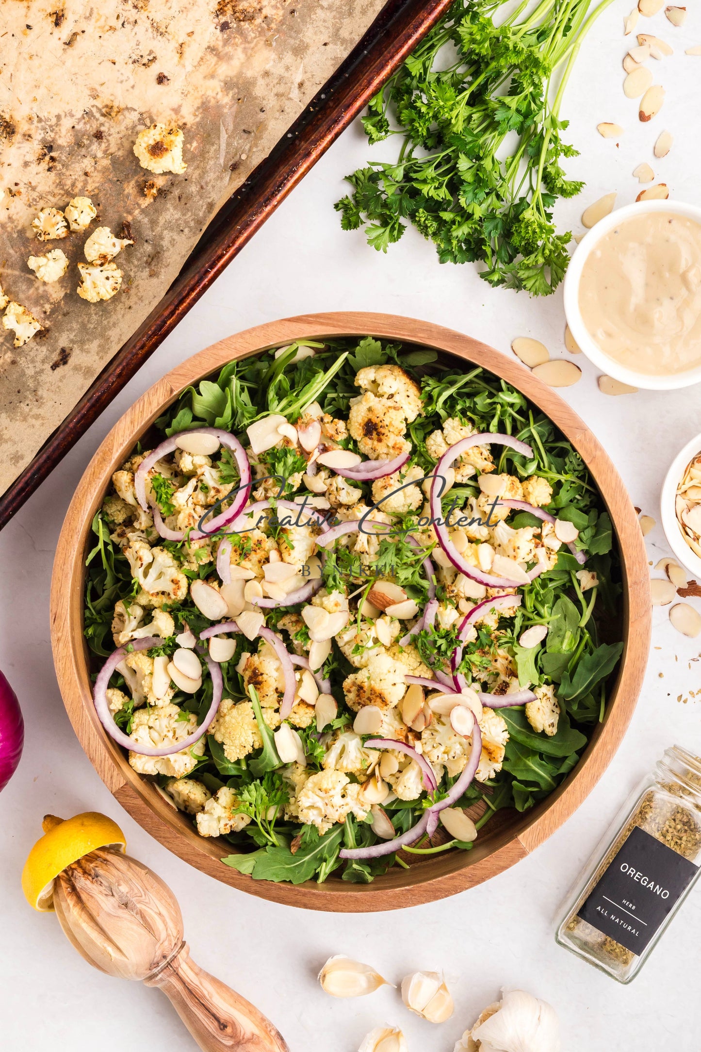 Roasted Cauliflower Salad with Lemon Tahini Dressing - Set 2 of 2