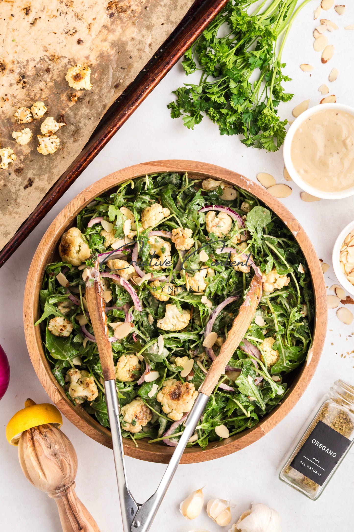 Roasted Cauliflower Salad with Lemon Tahini Dressing - Set 2 of 2