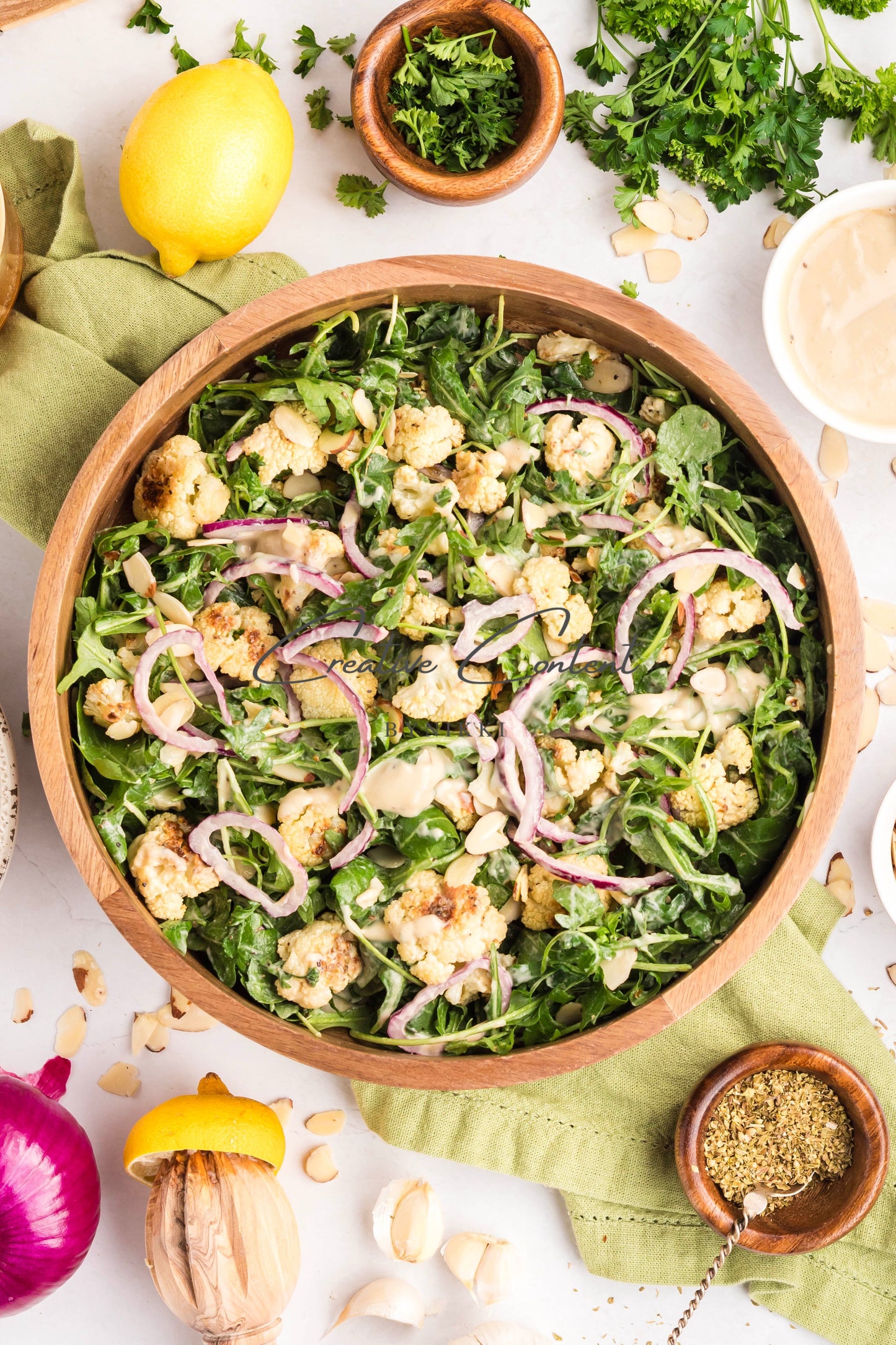 Roasted Cauliflower Salad with Lemon Tahini Dressing - Set 1 of 2
