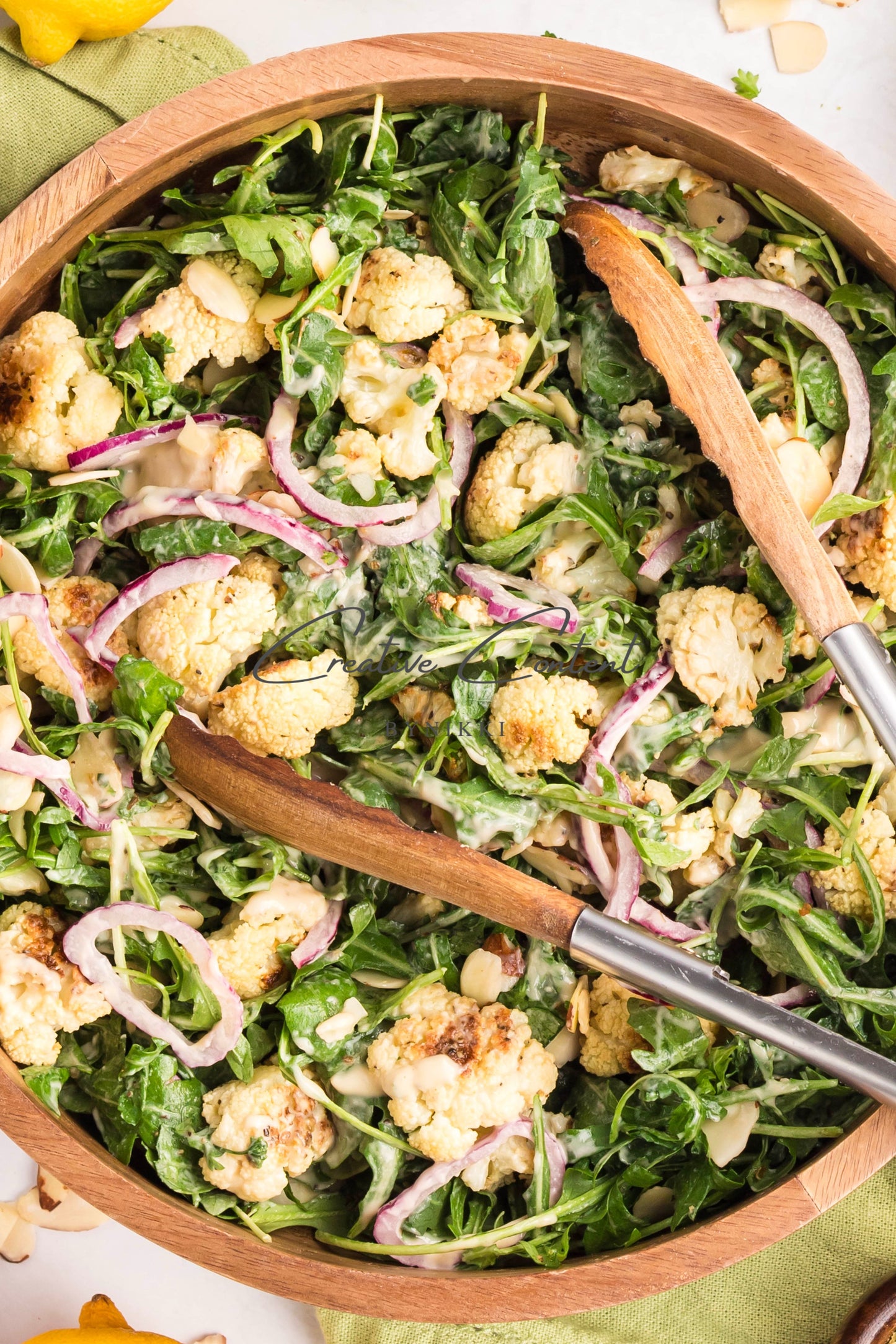 Roasted Cauliflower Salad with Lemon Tahini Dressing - Set 1 of 2