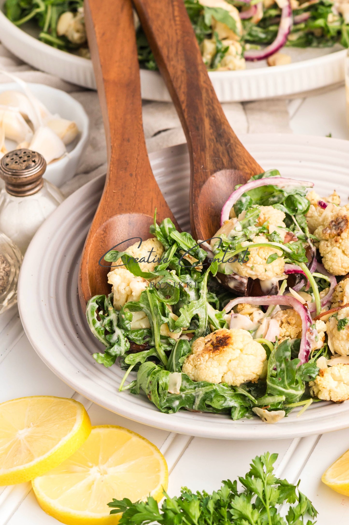 Roasted Cauliflower Salad with Lemon Tahini Dressing - Set 2 of 2