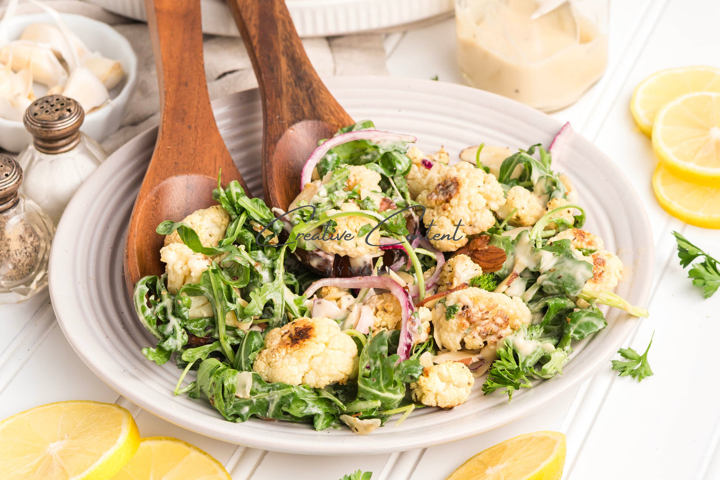 Roasted Cauliflower Salad with Lemon Tahini Dressing - Set 2 of 2