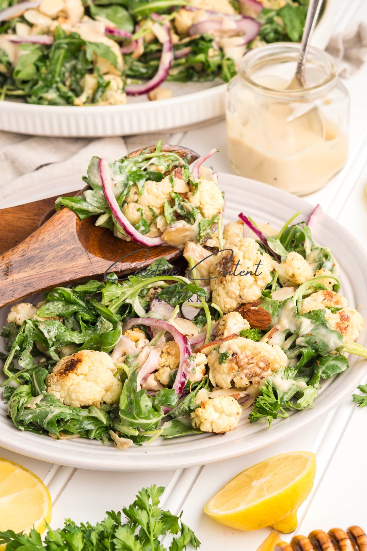 Roasted Cauliflower Salad with Lemon Tahini Dressing - Set 2 of 2