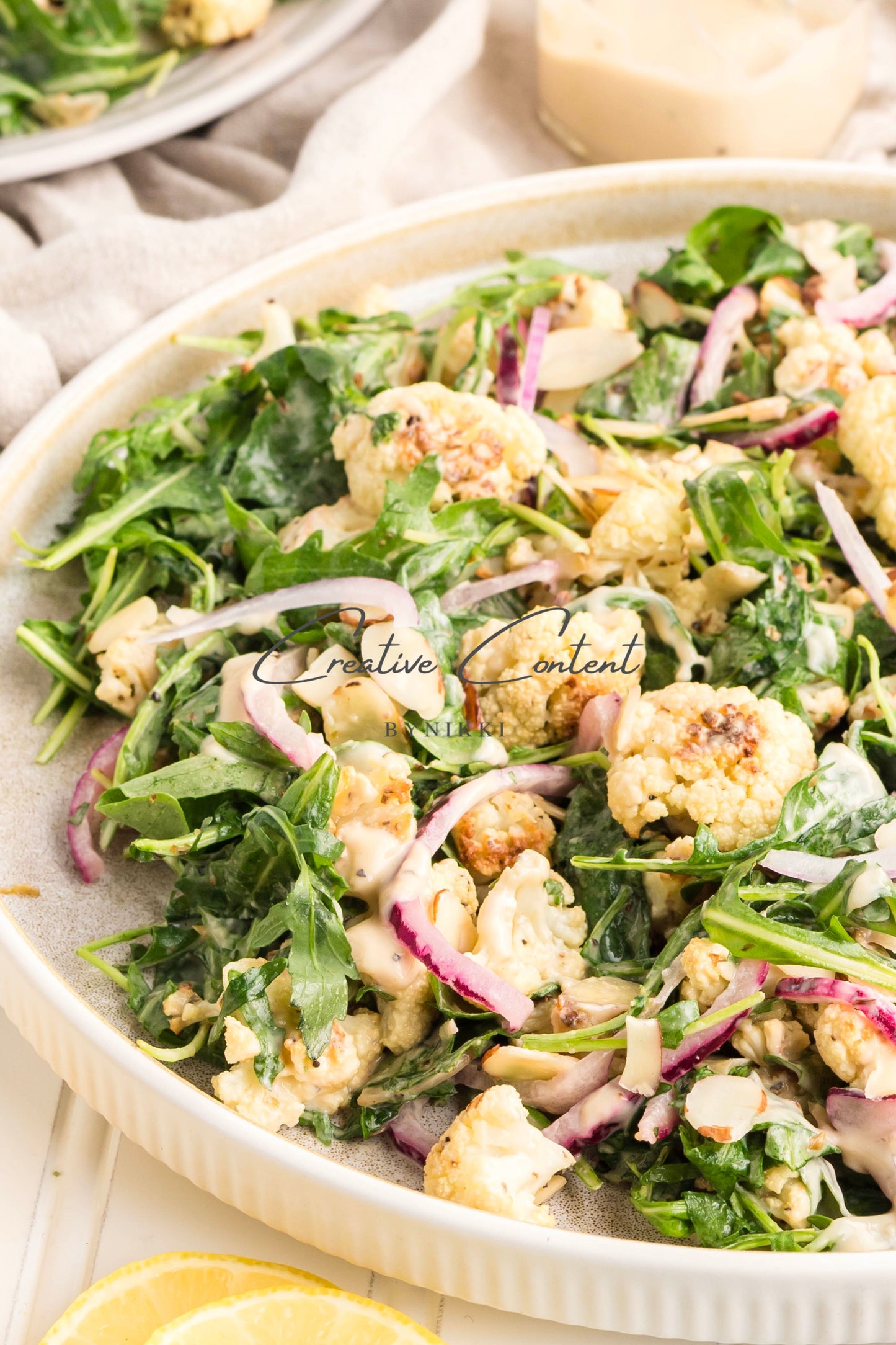 Roasted Cauliflower Salad with Lemon Tahini Dressing - Set 2 of 2