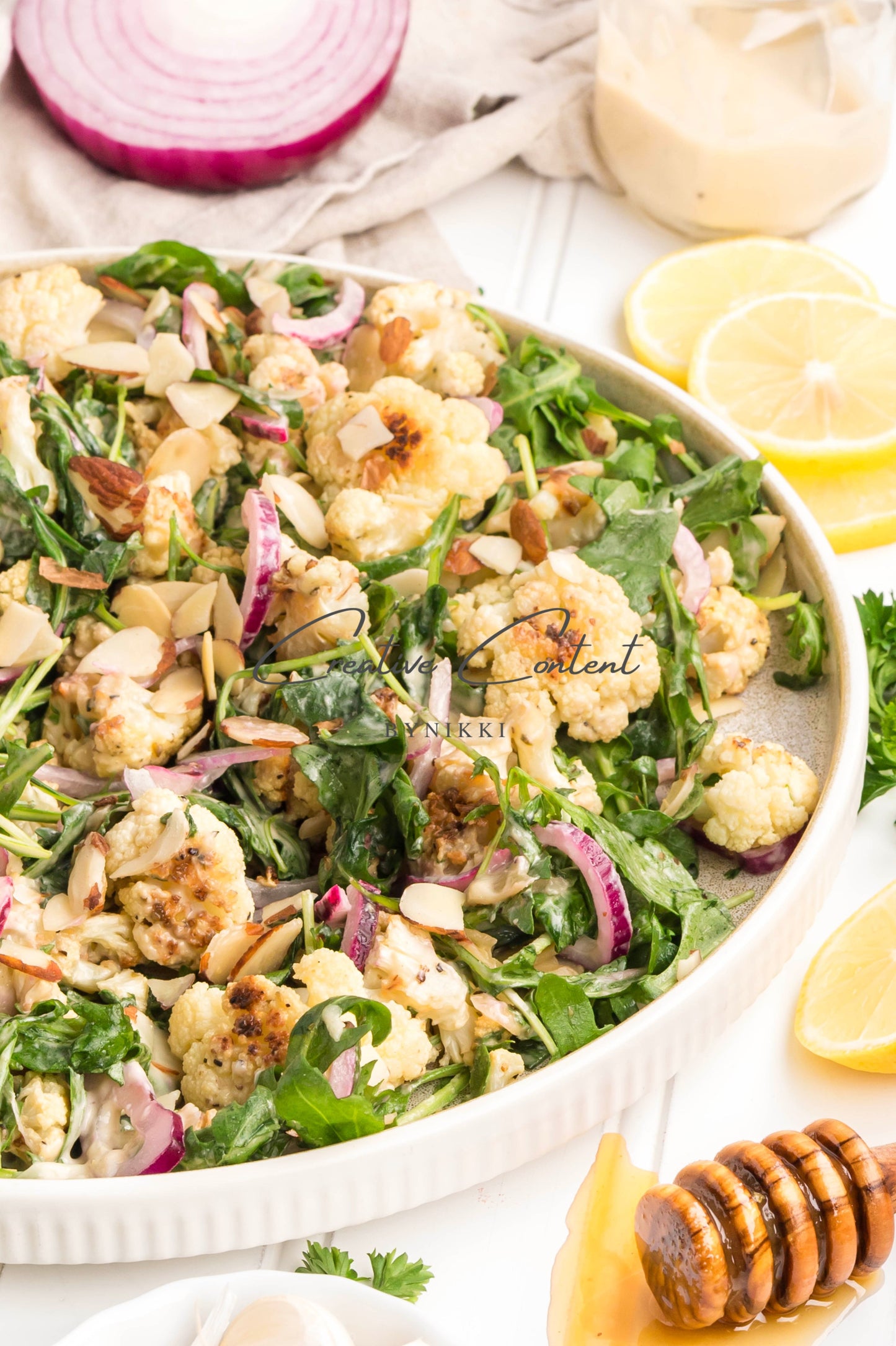 Roasted Cauliflower Salad with Lemon Tahini Dressing - Set 2 of 2