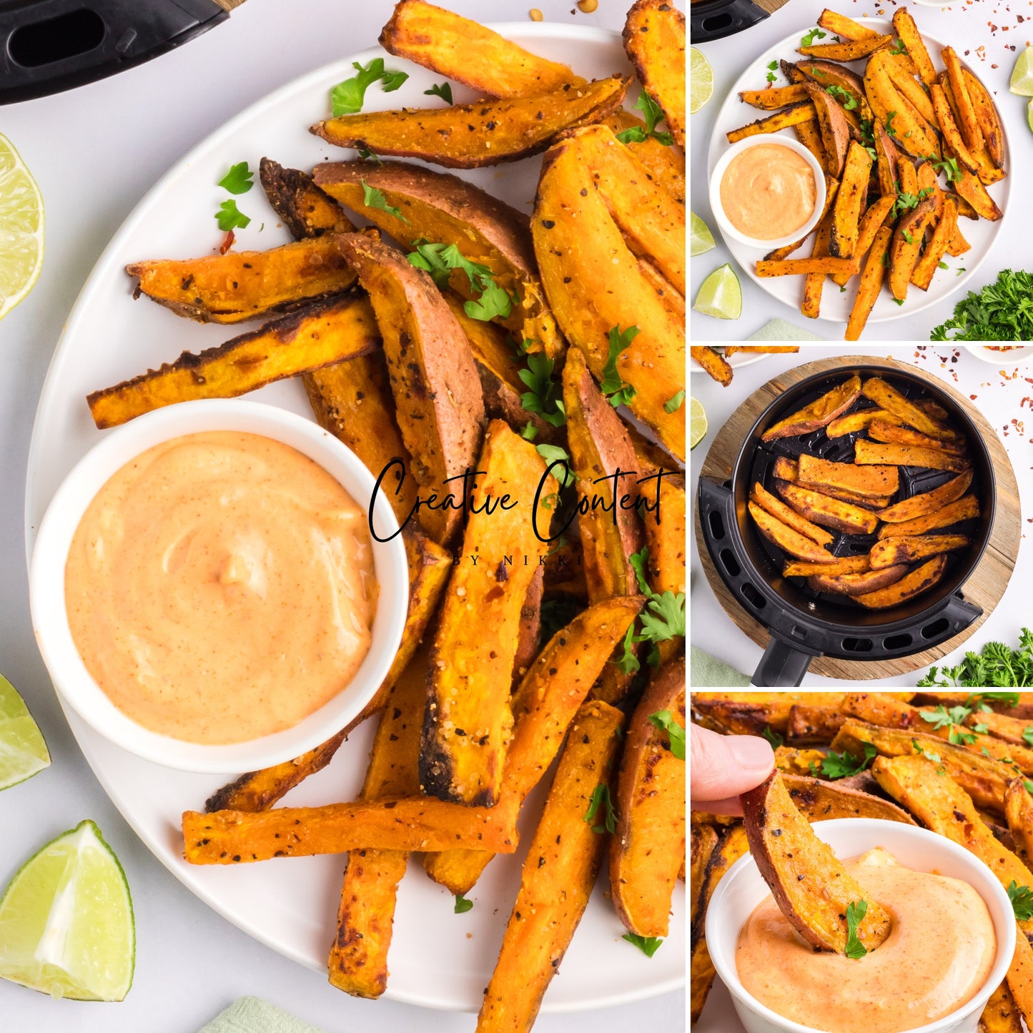 Air Fryer Sweet Potato Wedges + Spicy Mayo (2 recipes) - Set 1 of 3