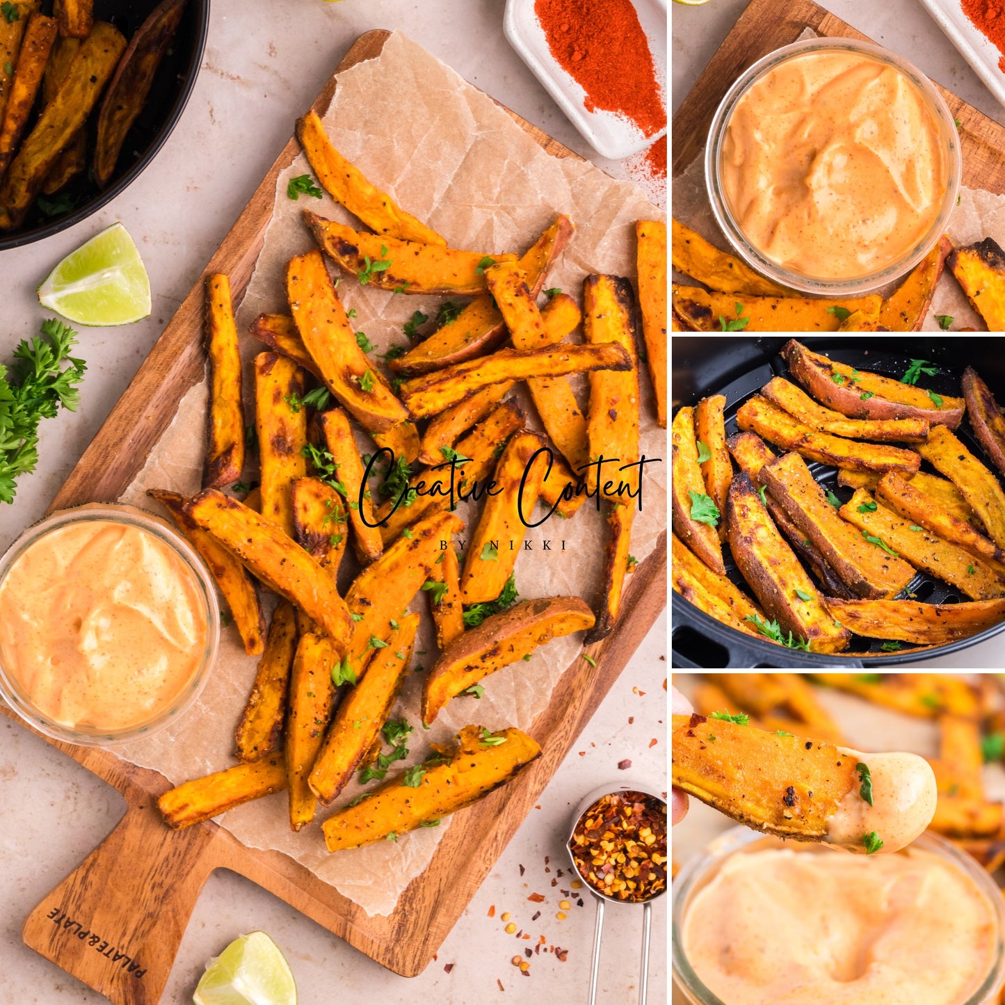 Air Fryer Sweet Potato Wedges + Spicy Mayo (2 recipes) - Set 2 of 3