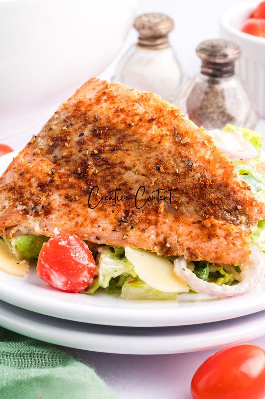 Salmon Caesar Salad  + Homemade Dressing -  Exclusive