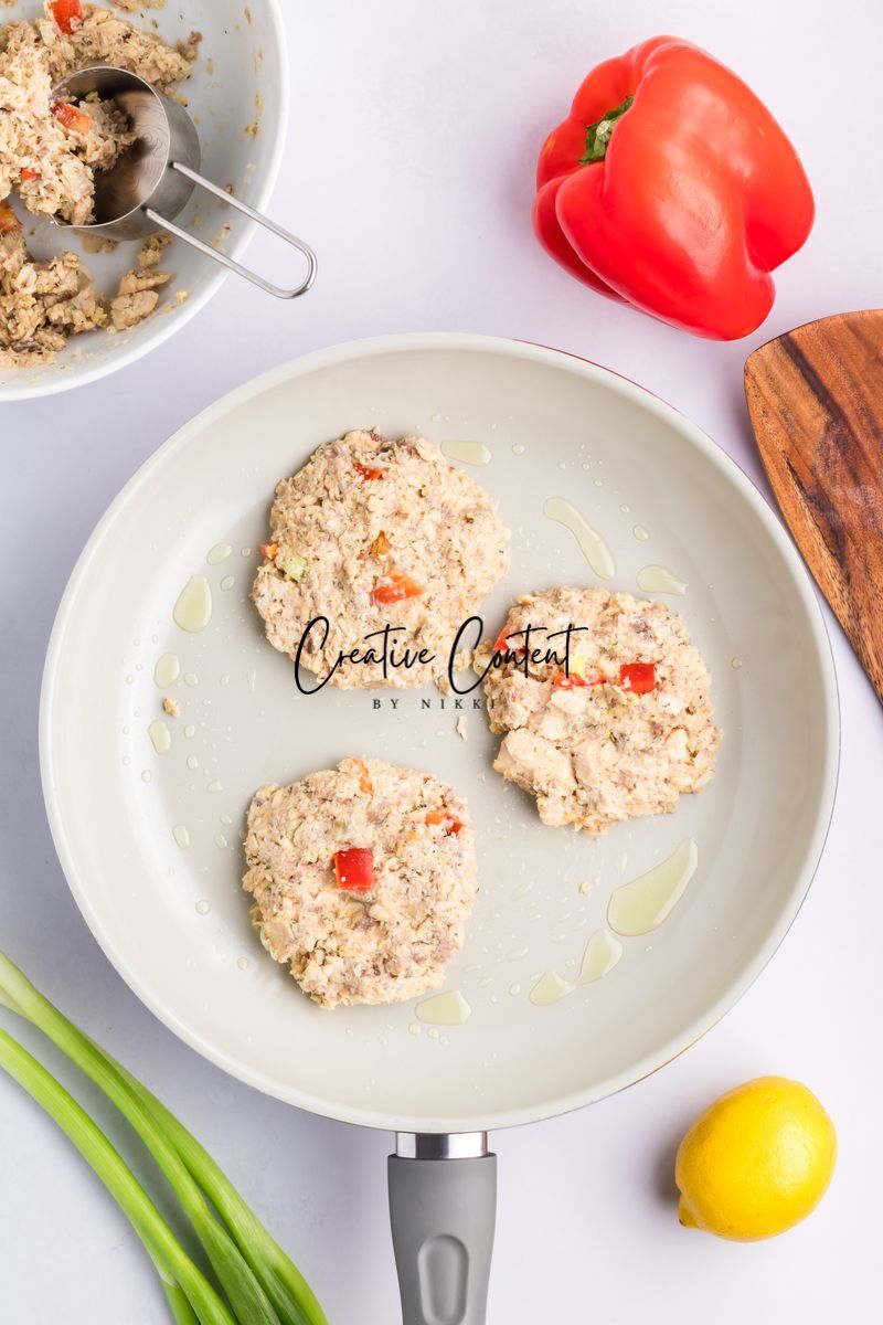 Salmon Cakes With Canned Salmon + Tarter Sauce - Set 1 of 2
