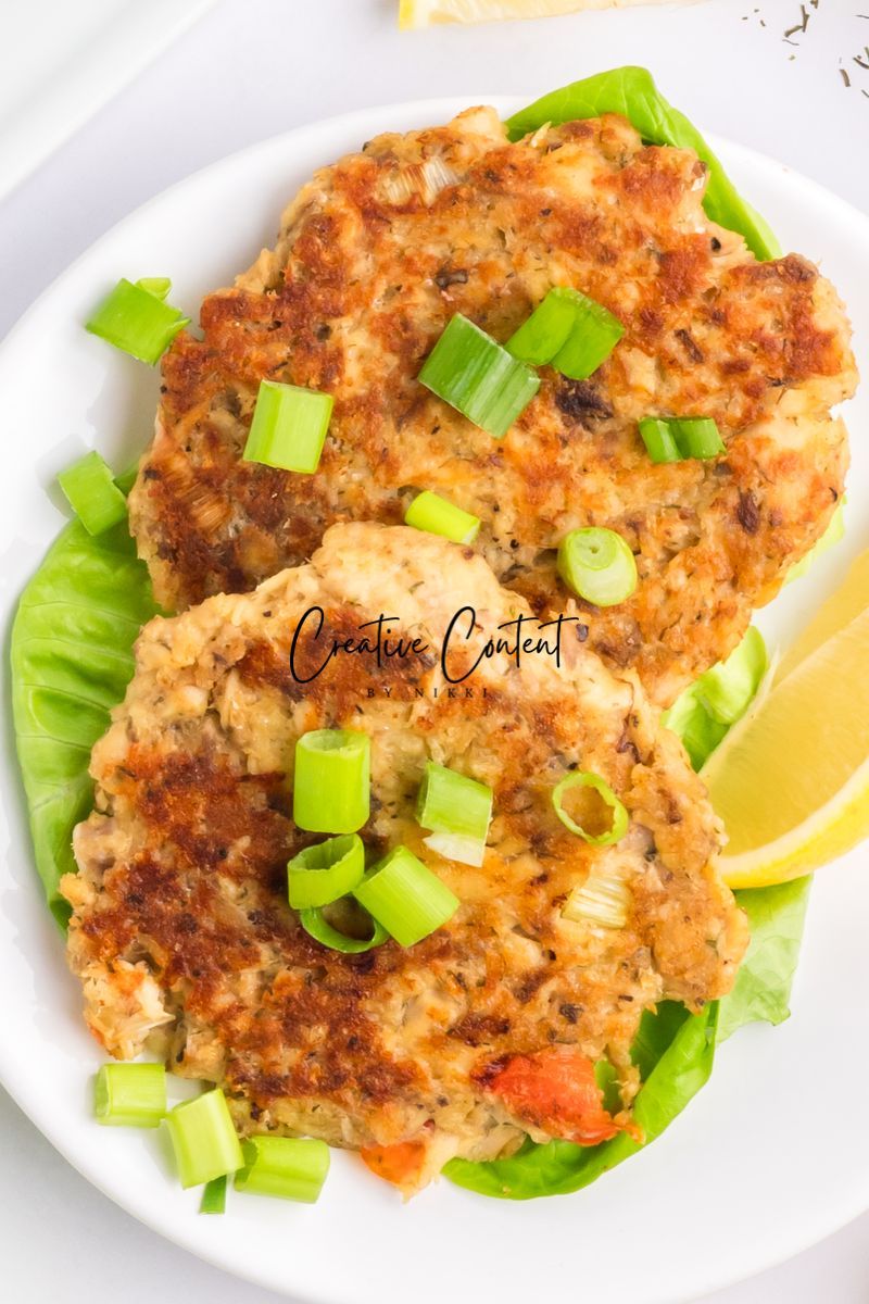 Salmon Cakes With Canned Salmon + Tarter Sauce - Set 1 of 2