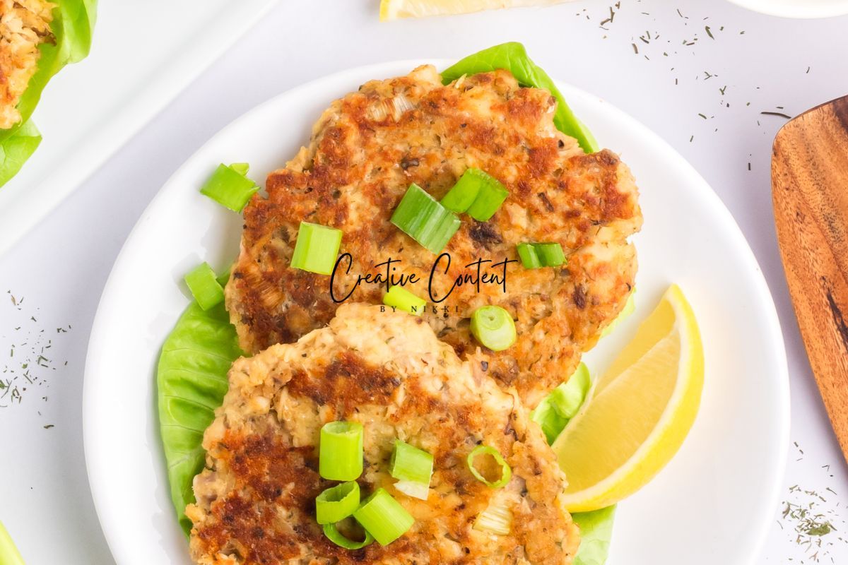 Salmon Cakes With Canned Salmon + Tarter Sauce - Set 1 of 2