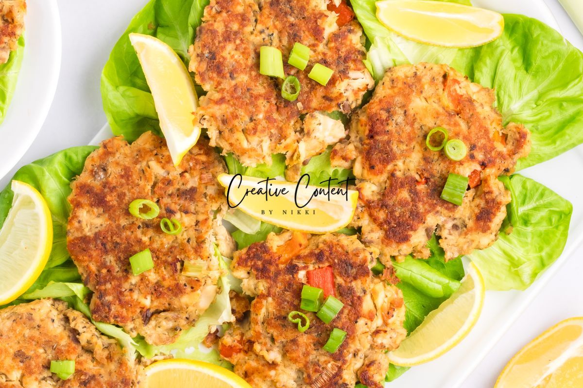 Salmon Cakes With Canned Salmon + Tarter Sauce - Set 1 of 2
