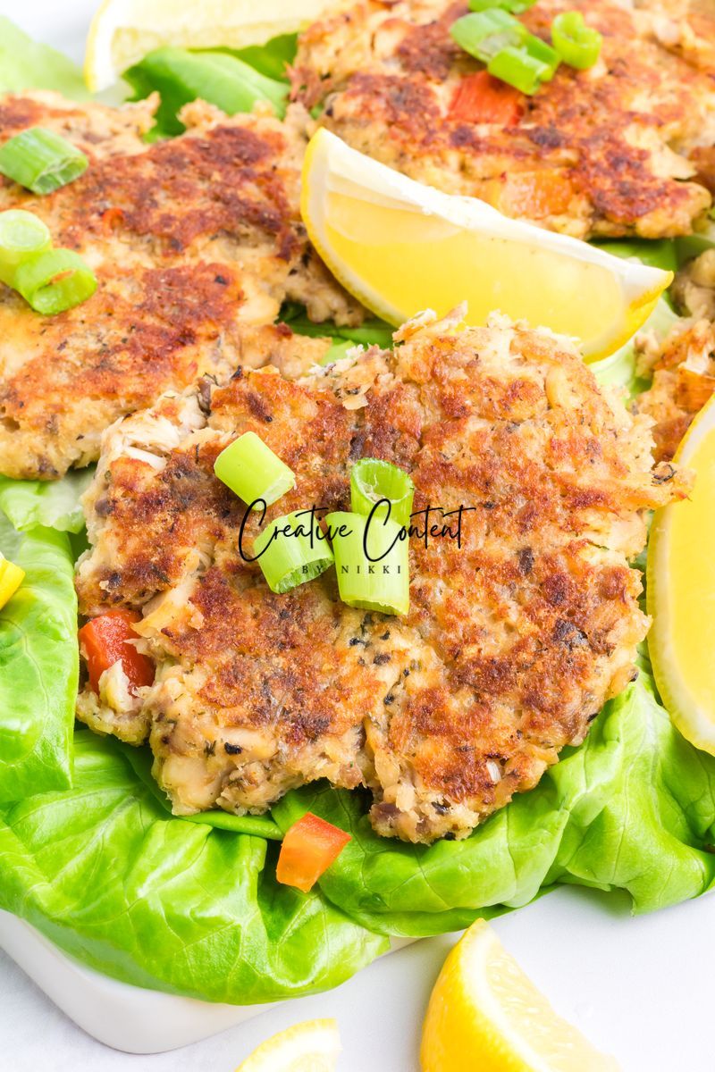 Salmon Cakes With Canned Salmon + Tarter Sauce - Set 1 of 2