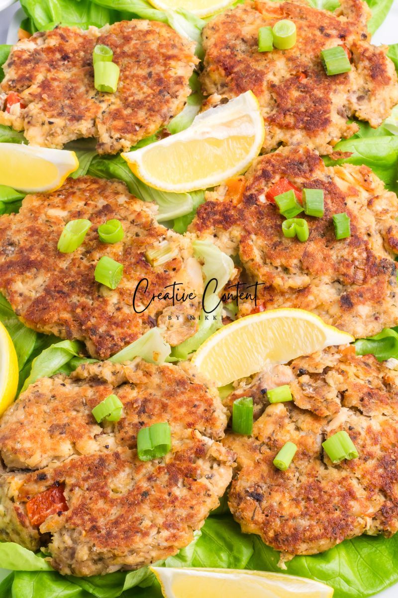 Salmon Cakes With Canned Salmon + Tarter Sauce - Set 1 of 2