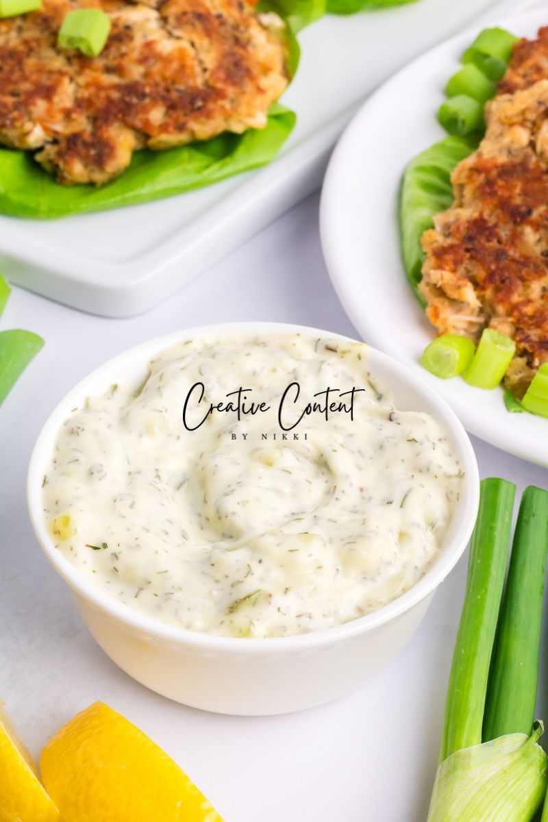 Salmon Cakes With Canned Salmon + Tarter Sauce - Set 1 of 2