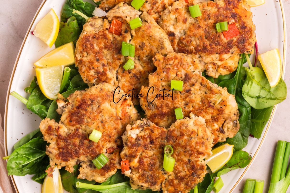 Salmon Cakes With Canned Salmon + Tarter Sauce - Set 2 of 2