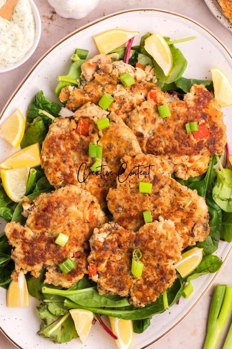 Salmon Cakes With Canned Salmon + Tarter Sauce - Set 2 of 2