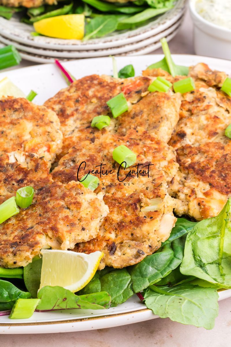 Salmon Cakes With Canned Salmon + Tarter Sauce - Set 2 of 2