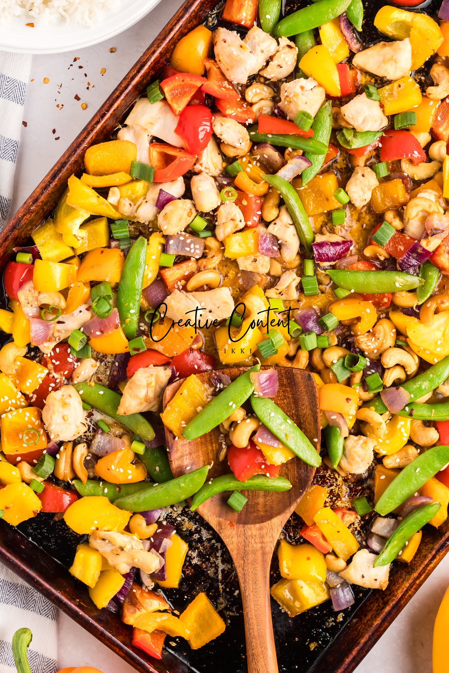 Sheet Pan Cashew Chicken Stir Fry - Ingredients + A Few In Process + 21 Heroes - Exclusive