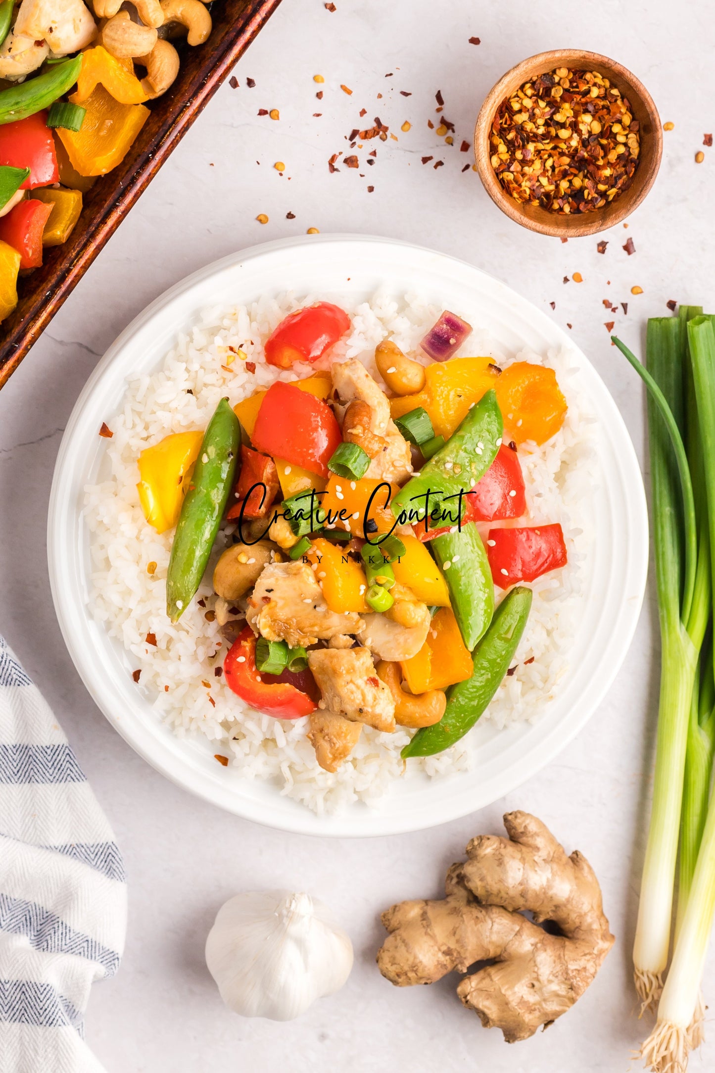 Sheet Pan Cashew Chicken Stir Fry - Ingredients + A Few In Process + 21 Heroes - Exclusive
