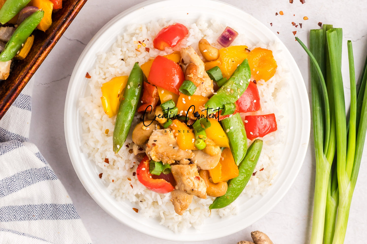 Sheet Pan Cashew Chicken Stir Fry - Ingredients + A Few In Process + 21 Heroes - Exclusive