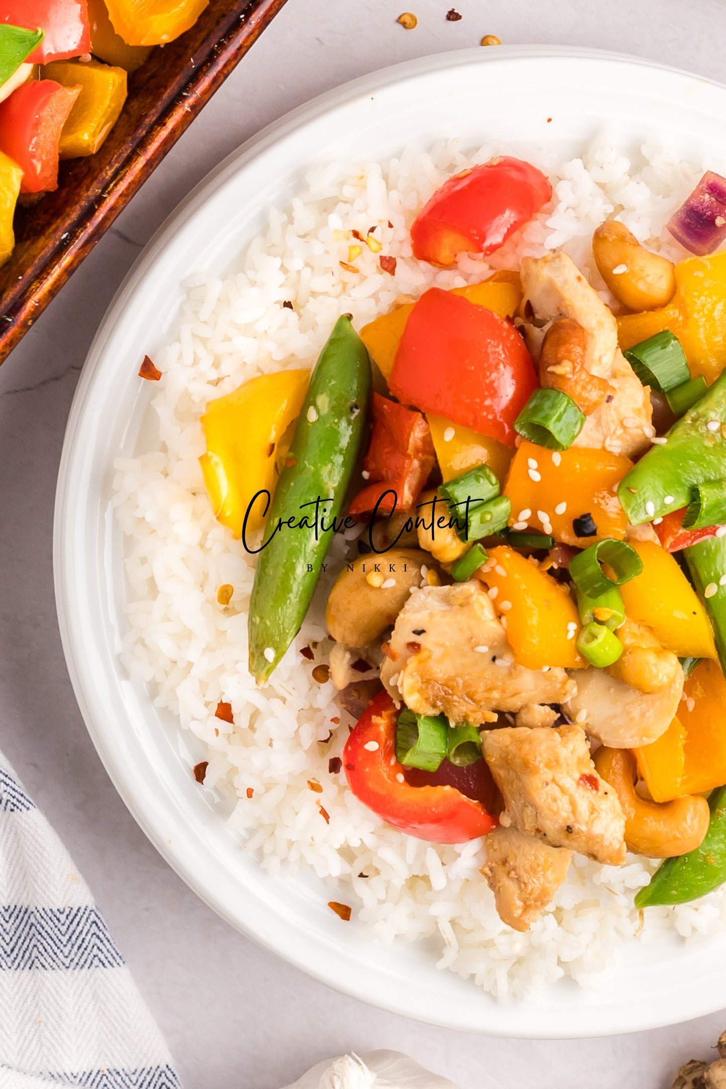 Sheet Pan Cashew Chicken Stir Fry - Ingredients + A Few In Process + 21 Heroes - Exclusive