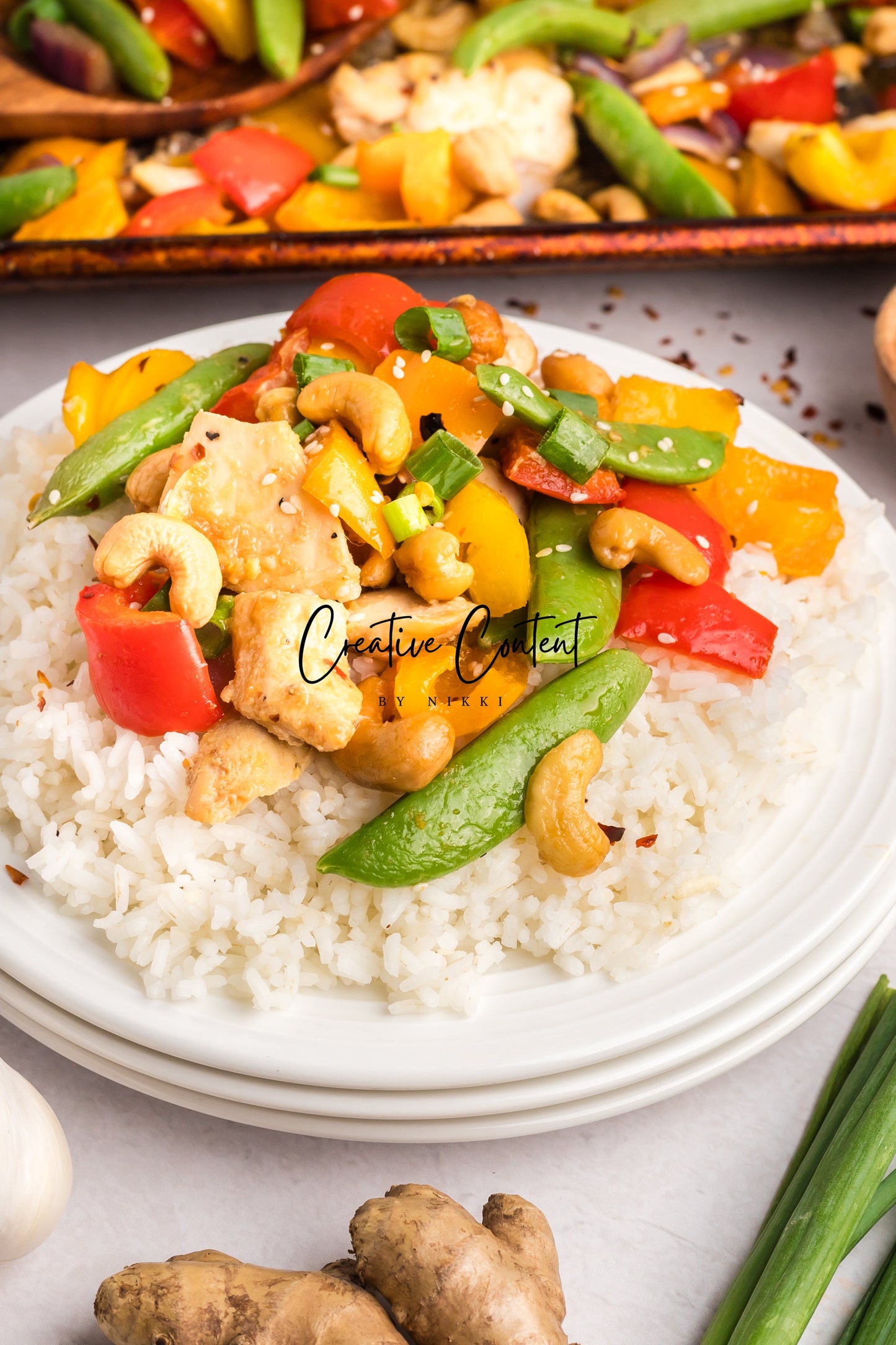 Sheet Pan Cashew Chicken Stir Fry - Ingredients + A Few In Process + 21 Heroes - Exclusive