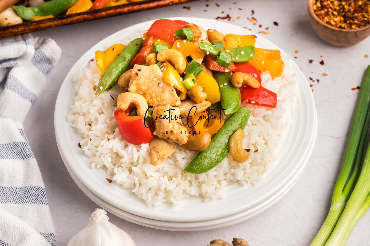 Sheet Pan Cashew Chicken Stir Fry - Ingredients + A Few In Process + 21 Heroes - Exclusive