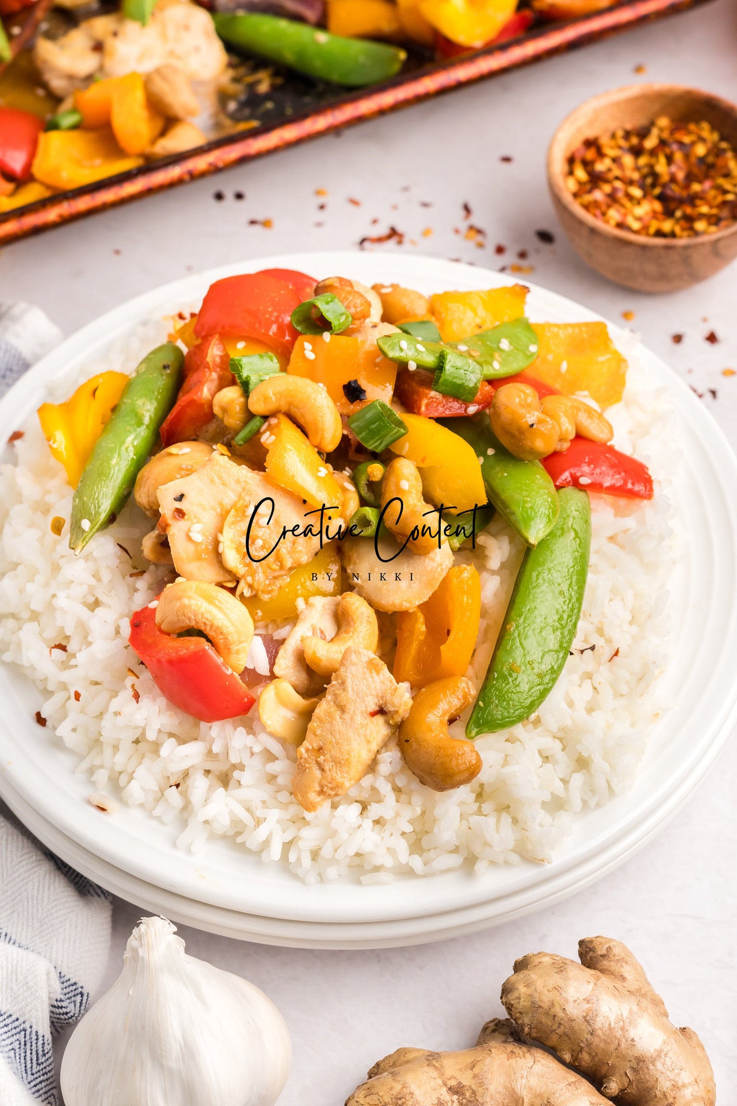 Sheet Pan Cashew Chicken Stir Fry - Ingredients + A Few In Process + 21 Heroes - Exclusive