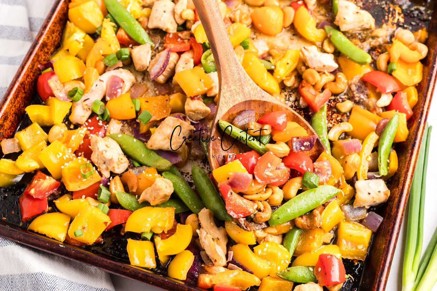 Sheet Pan Cashew Chicken Stir Fry - Ingredients + A Few In Process + 21 Heroes - Exclusive