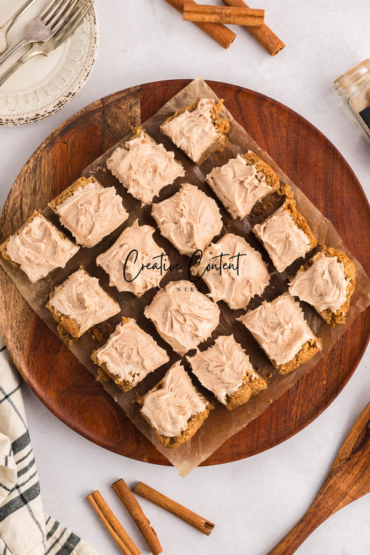 Snickerdoodle Bars + Cinnamon Cream Cheese Frosting - Set 1 of 2