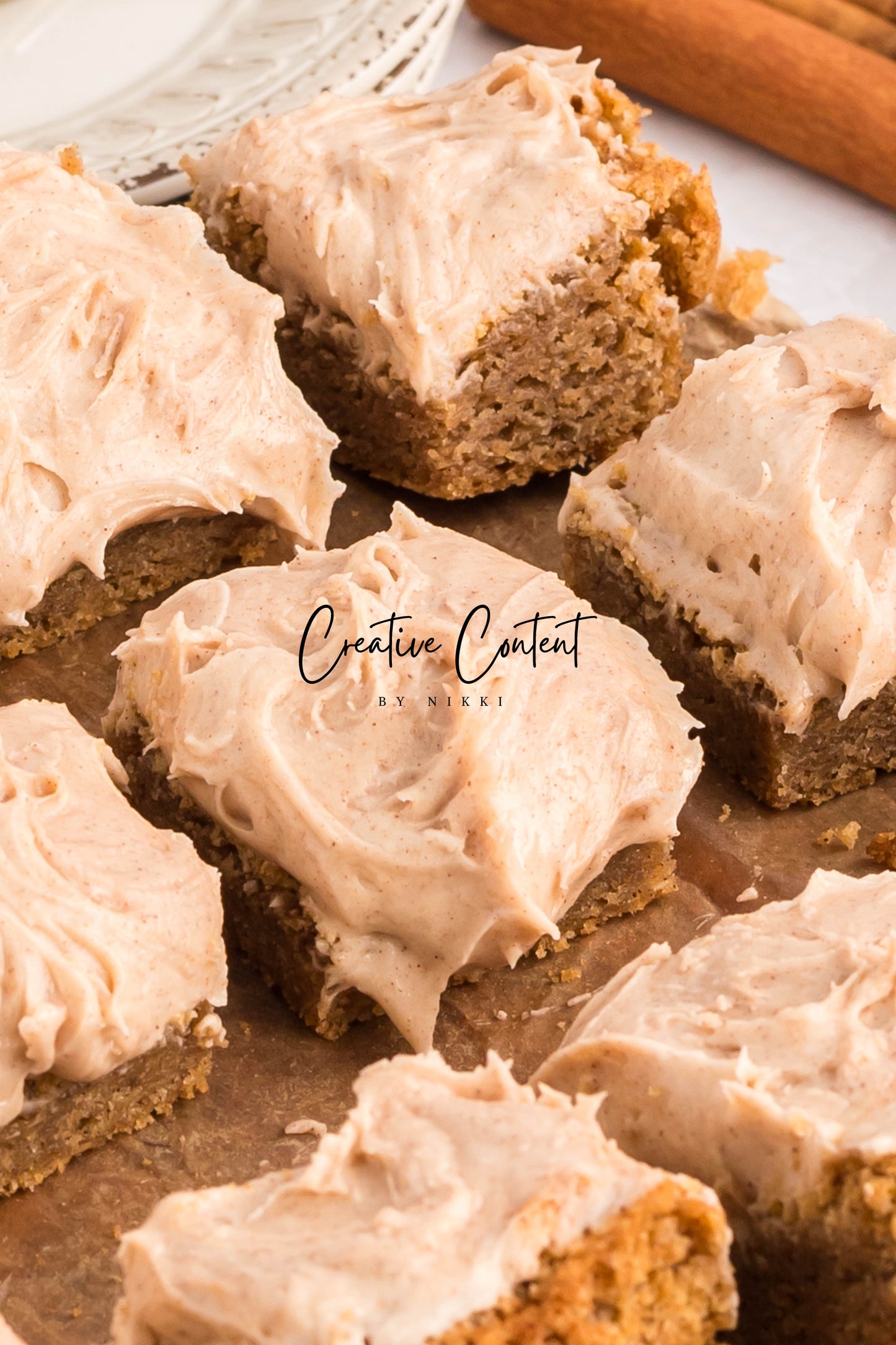 Snickerdoodle Bars + Cinnamon Cream Cheese Frosting - Set 1 of 2