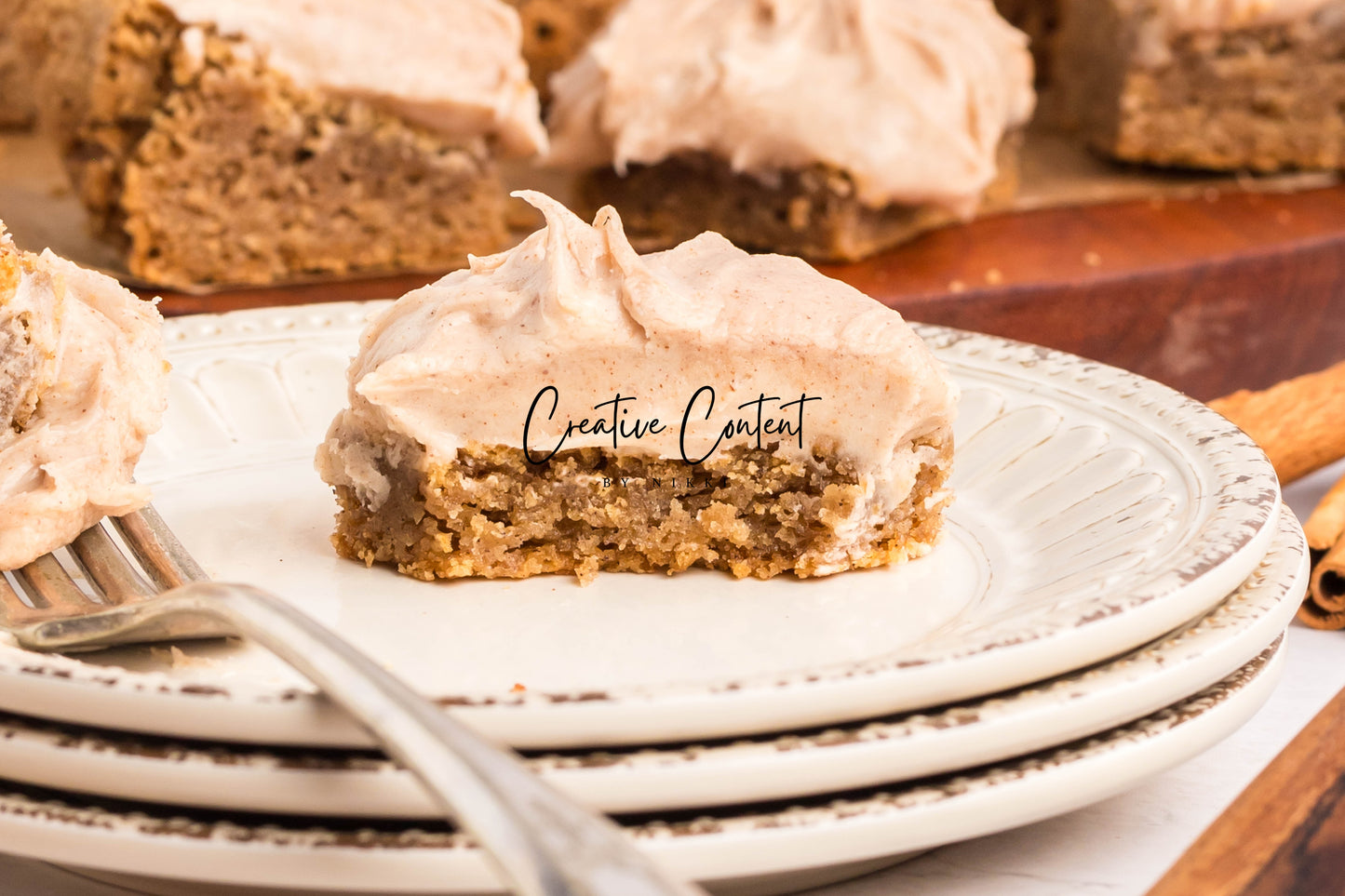 Snickerdoodle Bars + Cinnamon Cream Cheese Frosting - Set 1 of 2