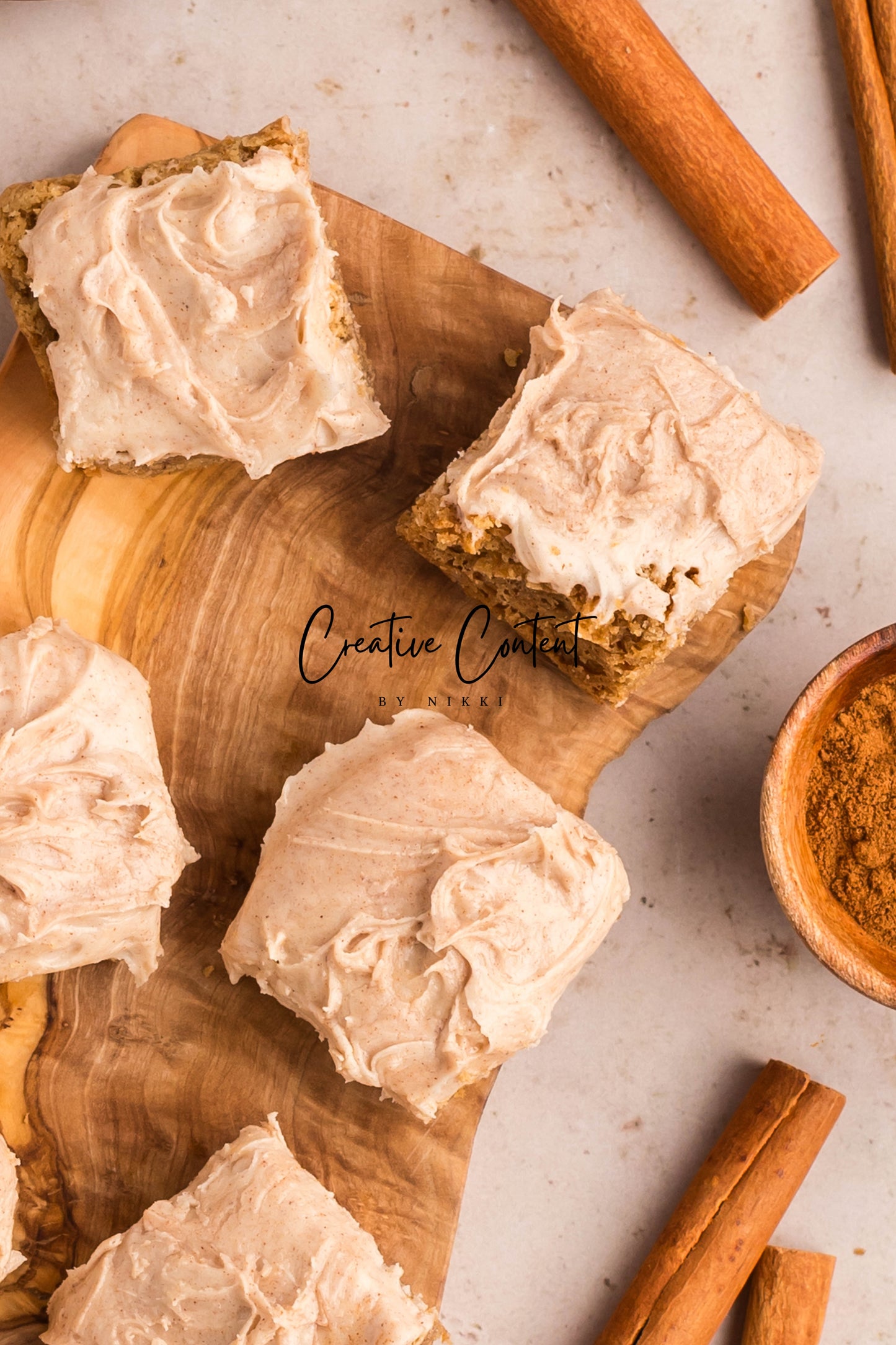 Snickerdoodle Bars + Cinnamon Cream Cheese Frosting - Set 2 of 2