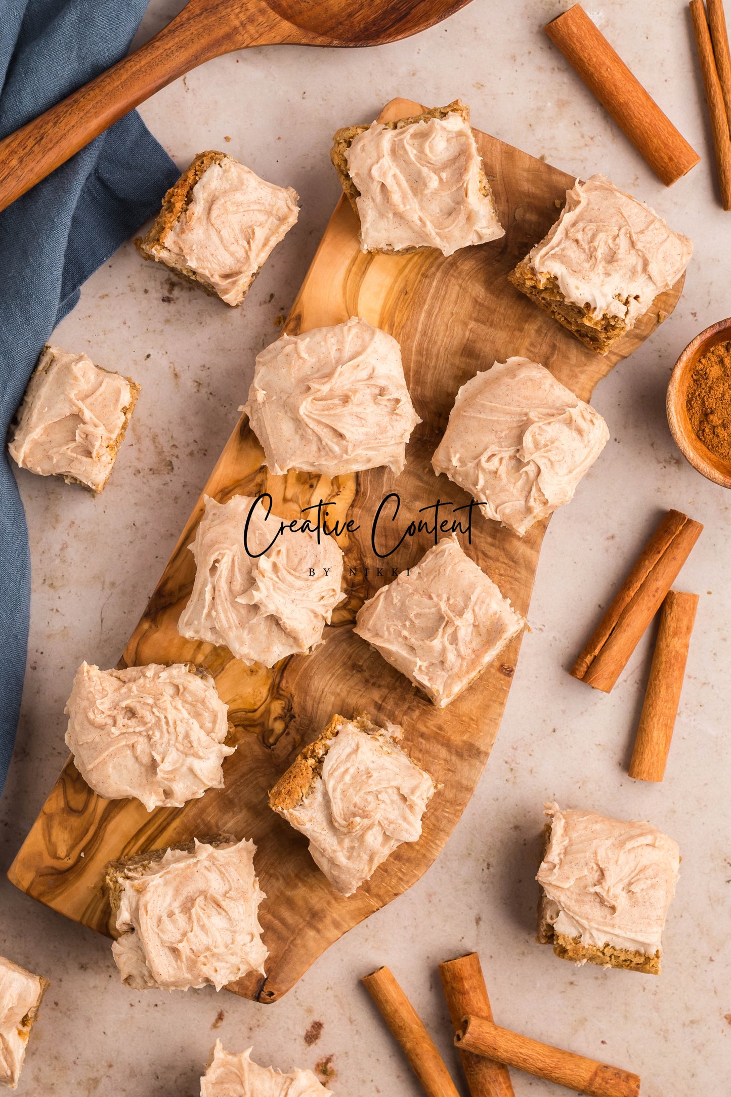 Snickerdoodle Bars + Cinnamon Cream Cheese Frosting - Set 2 of 2