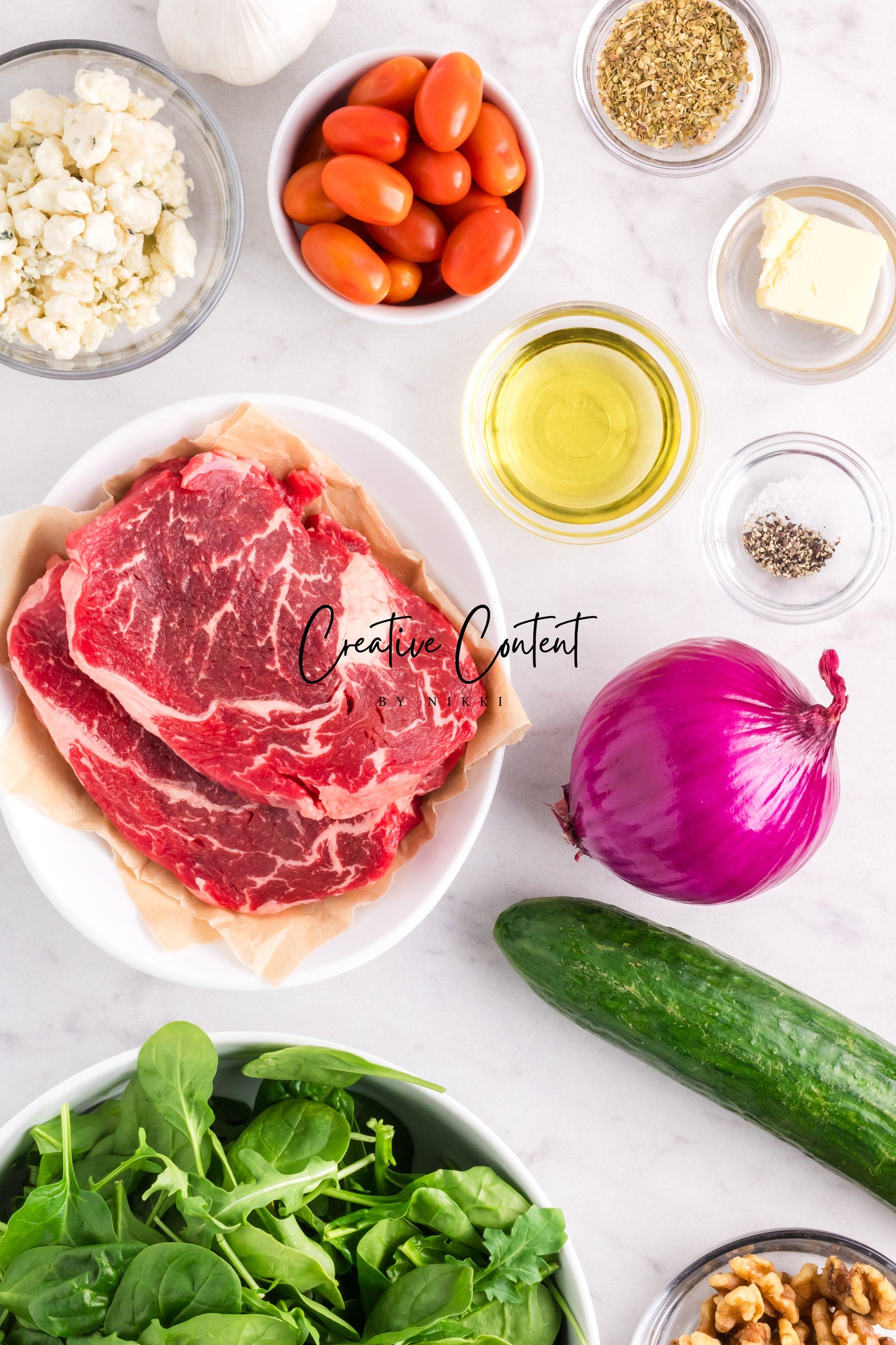 Steak Salad + Homemade Balsamic Vinaigrette - Set 1 of 2