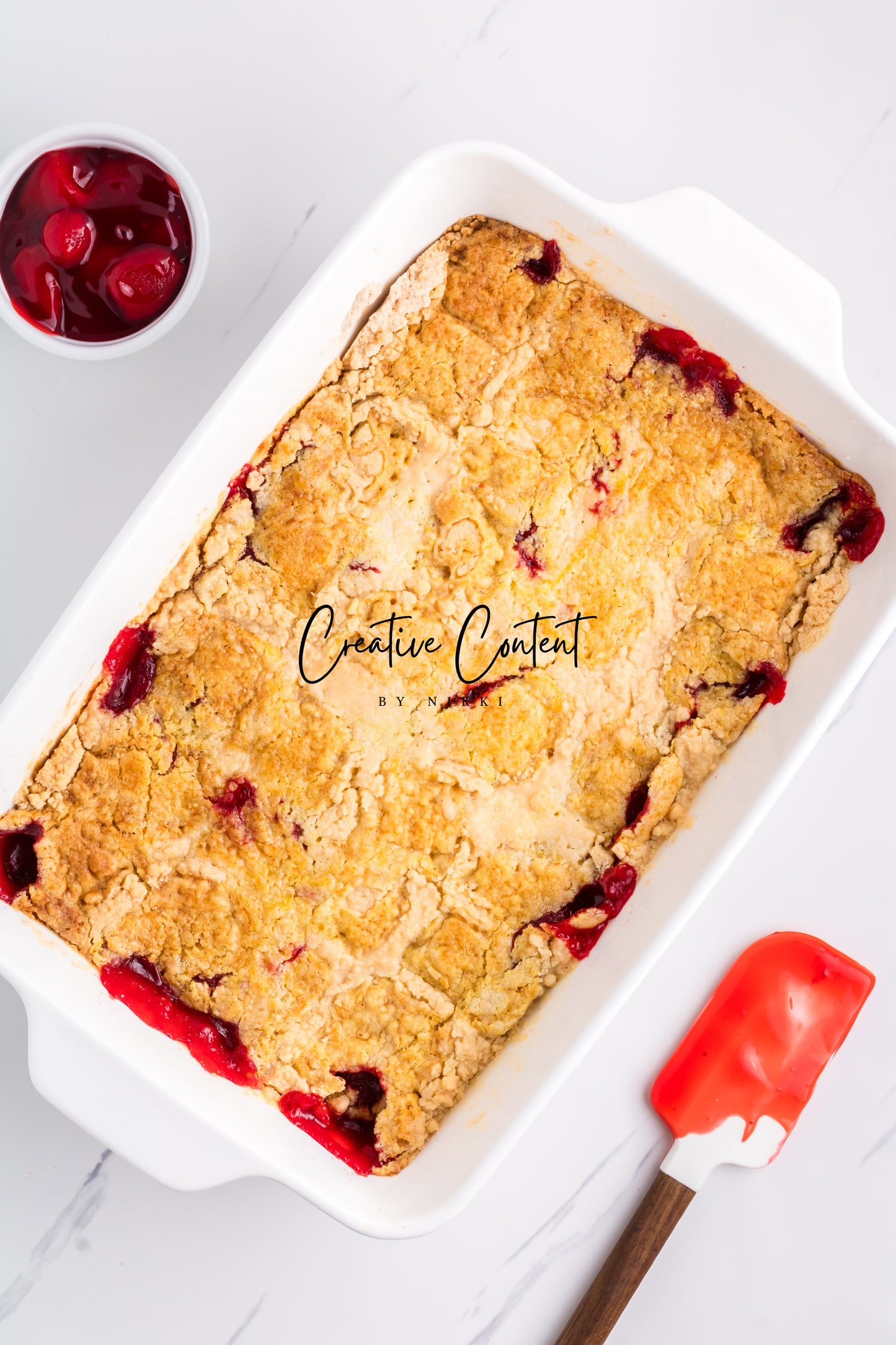 3 Ingredient Strawberry Dump Cake- Set 1 of 2