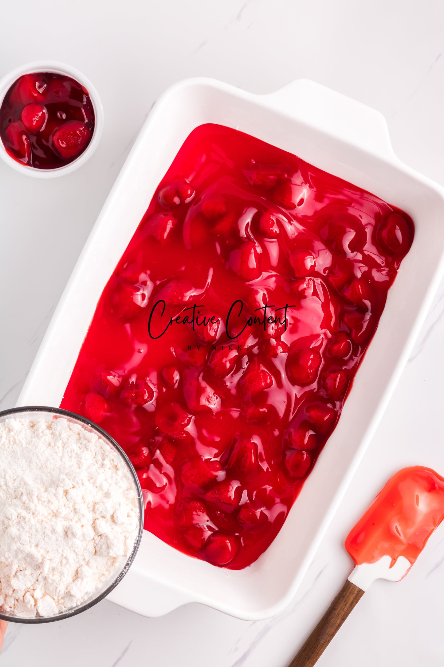 3 Ingredient Strawberry Dump Cake- Set 1 of 2
