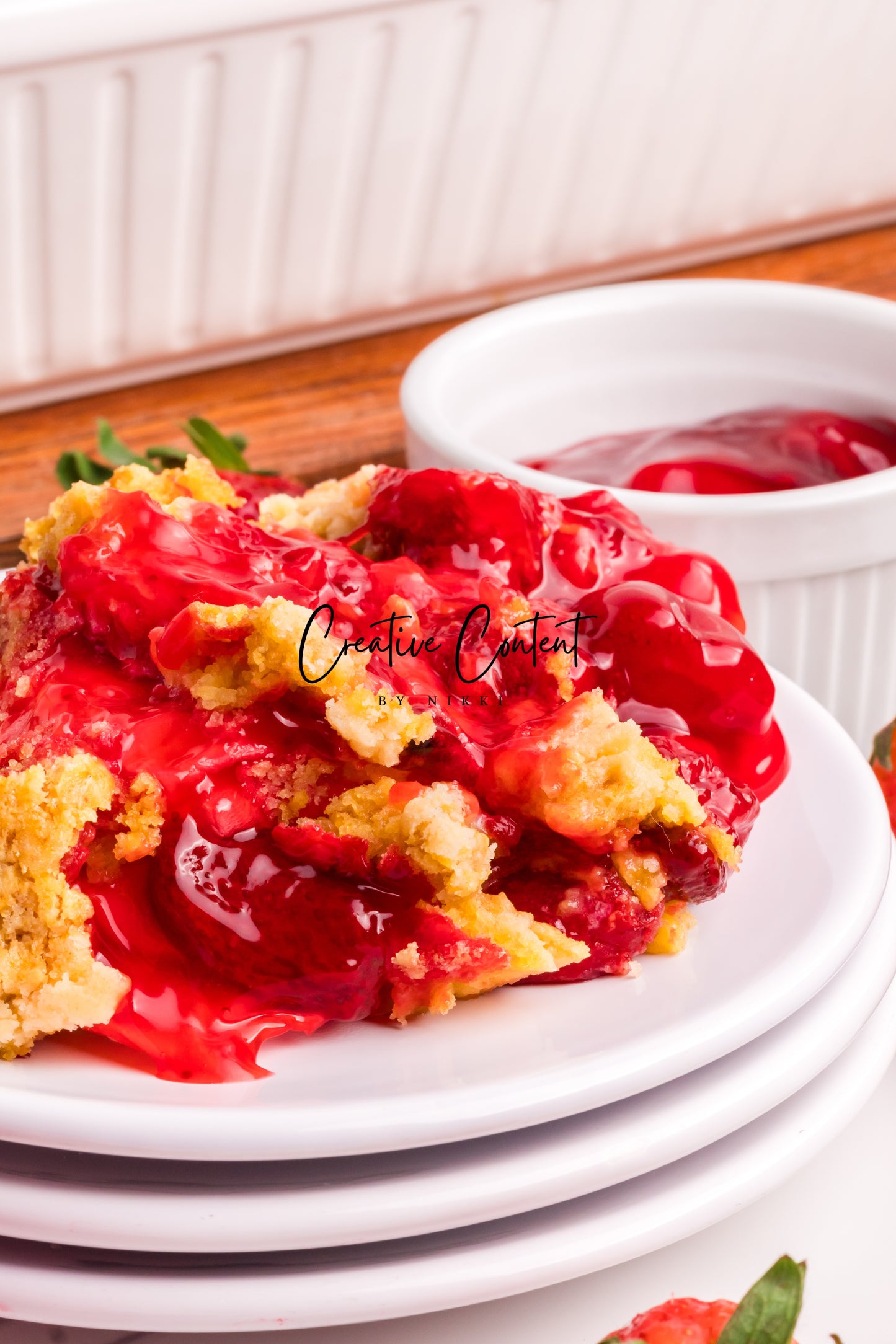 3 Ingredient Strawberry Dump Cake- Set 1 of 2