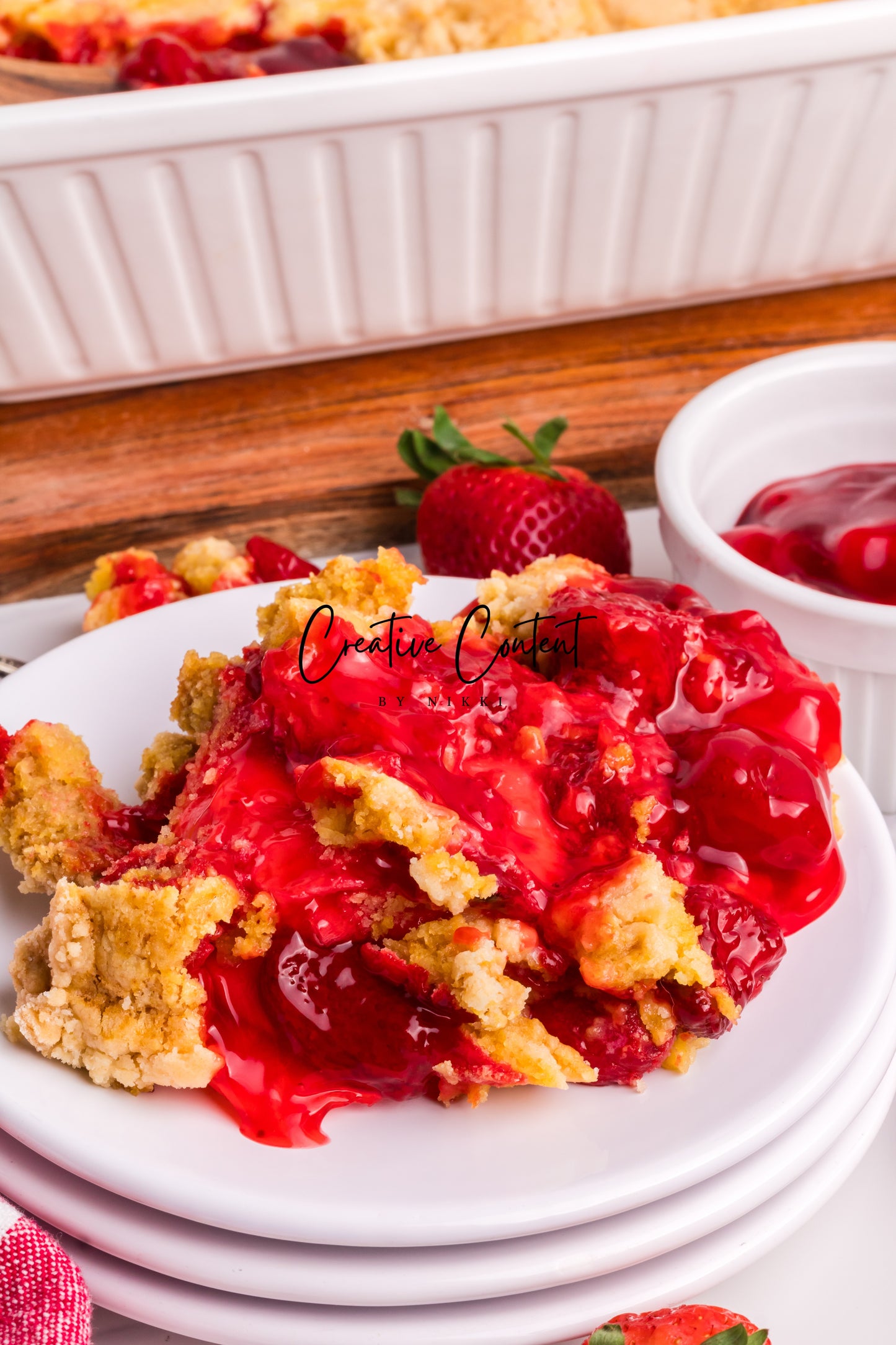 3 Ingredient Strawberry Dump Cake- Set 1 of 2
