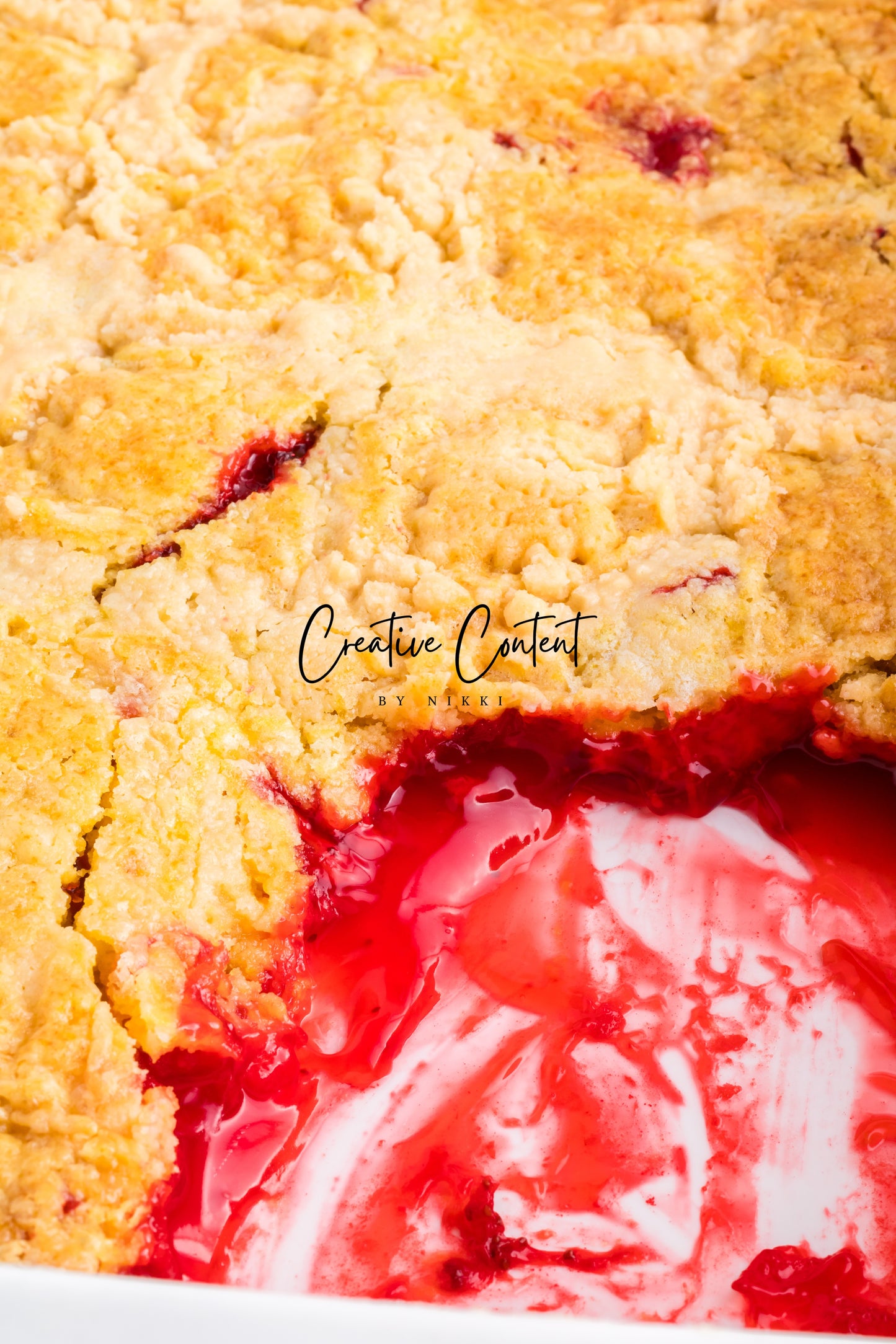 3 Ingredient Strawberry Dump Cake- Set 1 of 2