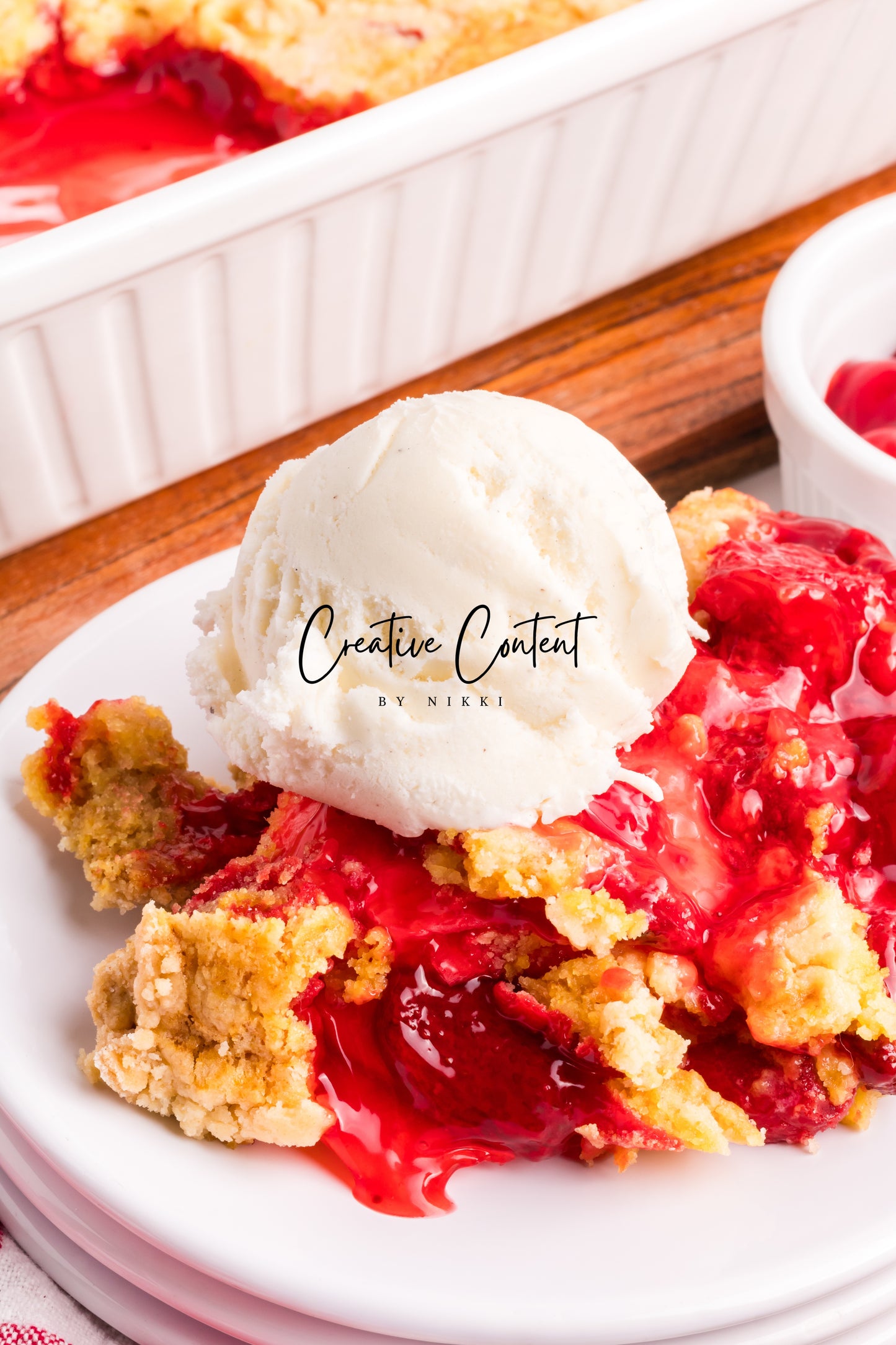 3 Ingredient Strawberry Dump Cake- Set 1 of 2
