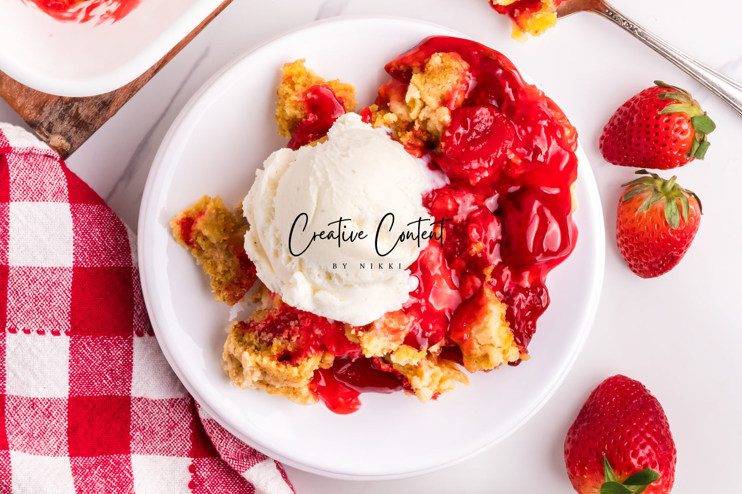 3 Ingredient Strawberry Dump Cake- Set 1 of 2