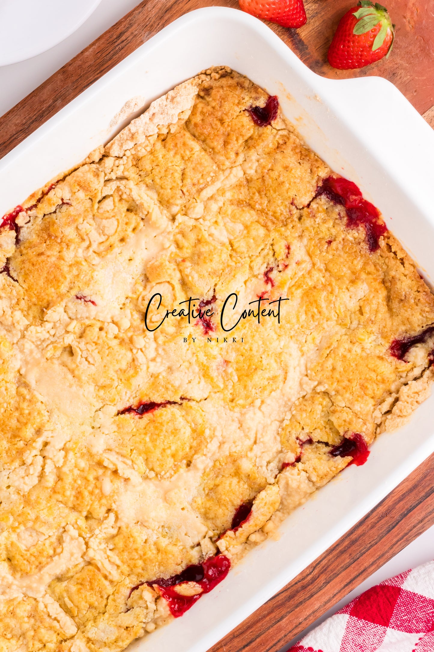 3 Ingredient Strawberry Dump Cake- Set 1 of 2
