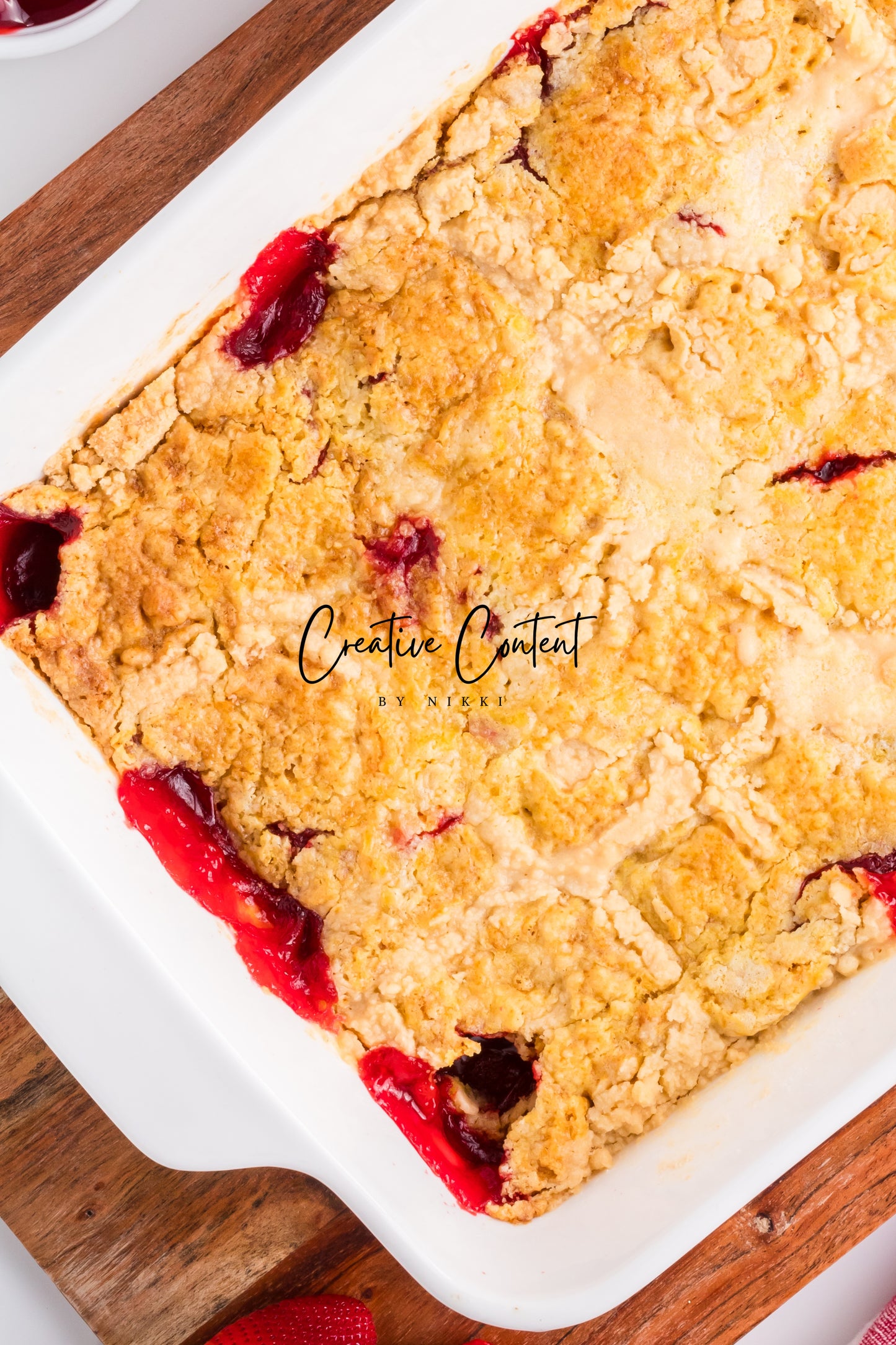 3 Ingredient Strawberry Dump Cake- Set 1 of 2