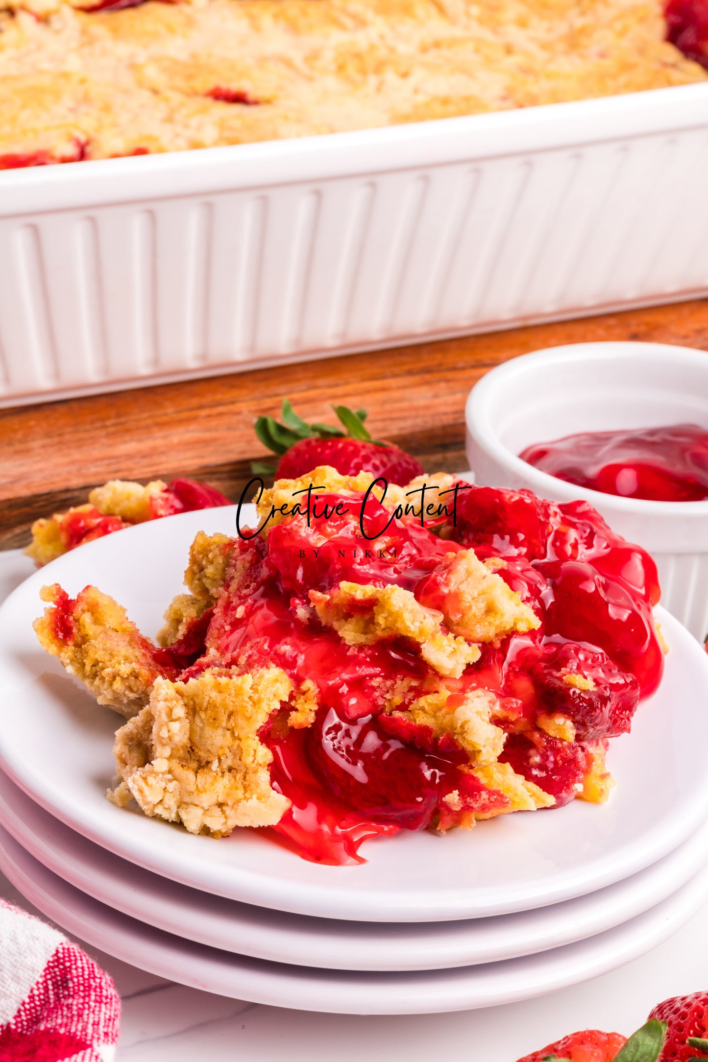 3 Ingredient Strawberry Dump Cake- Set 1 of 2