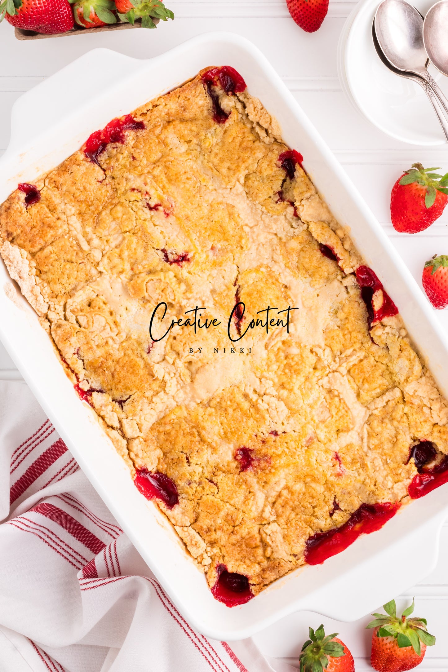 3 Ingredient Strawberry Dump Cake- Set 2 of 2